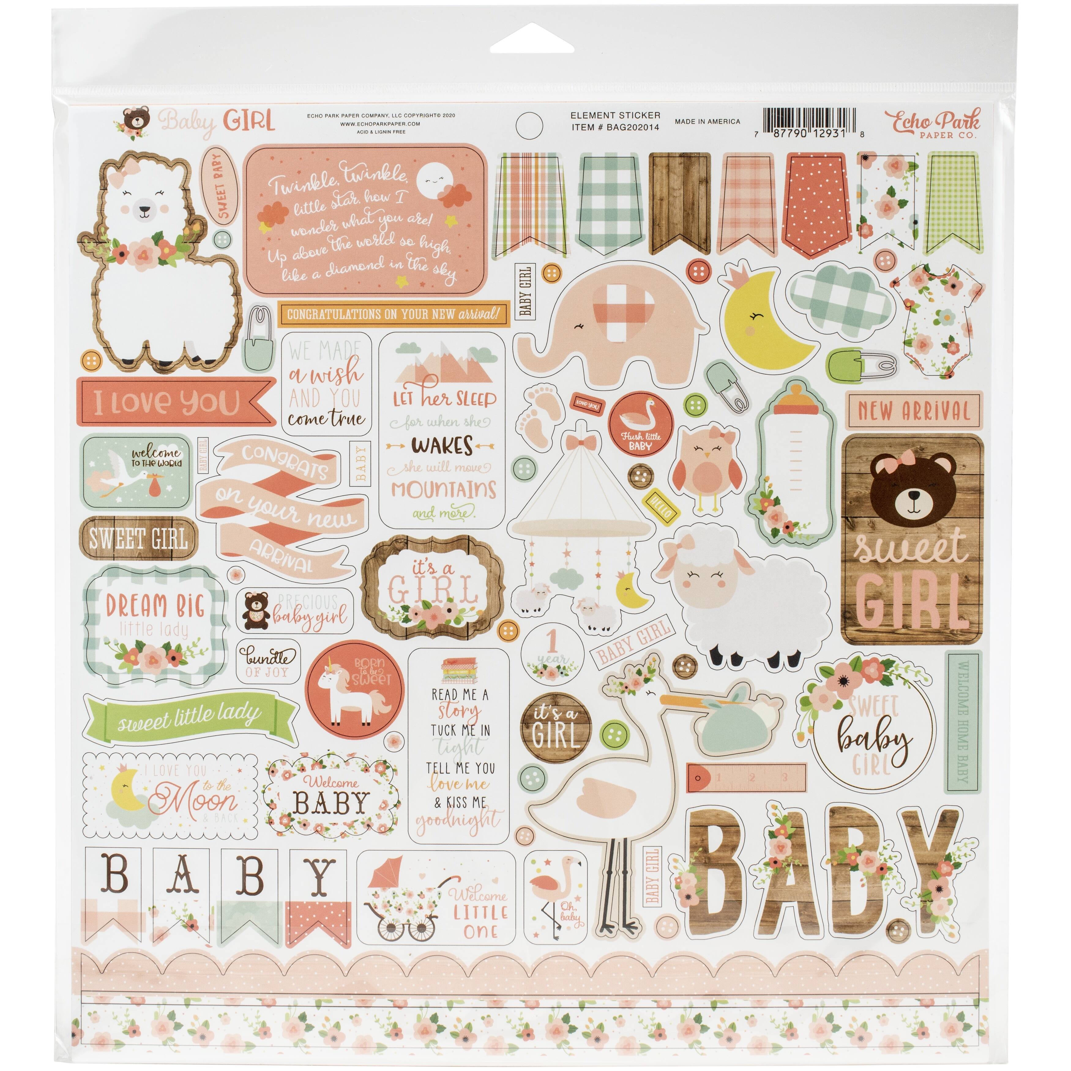 Echo Park™ Paper Co. Baby Girl Collection Kit, 12" x 12"