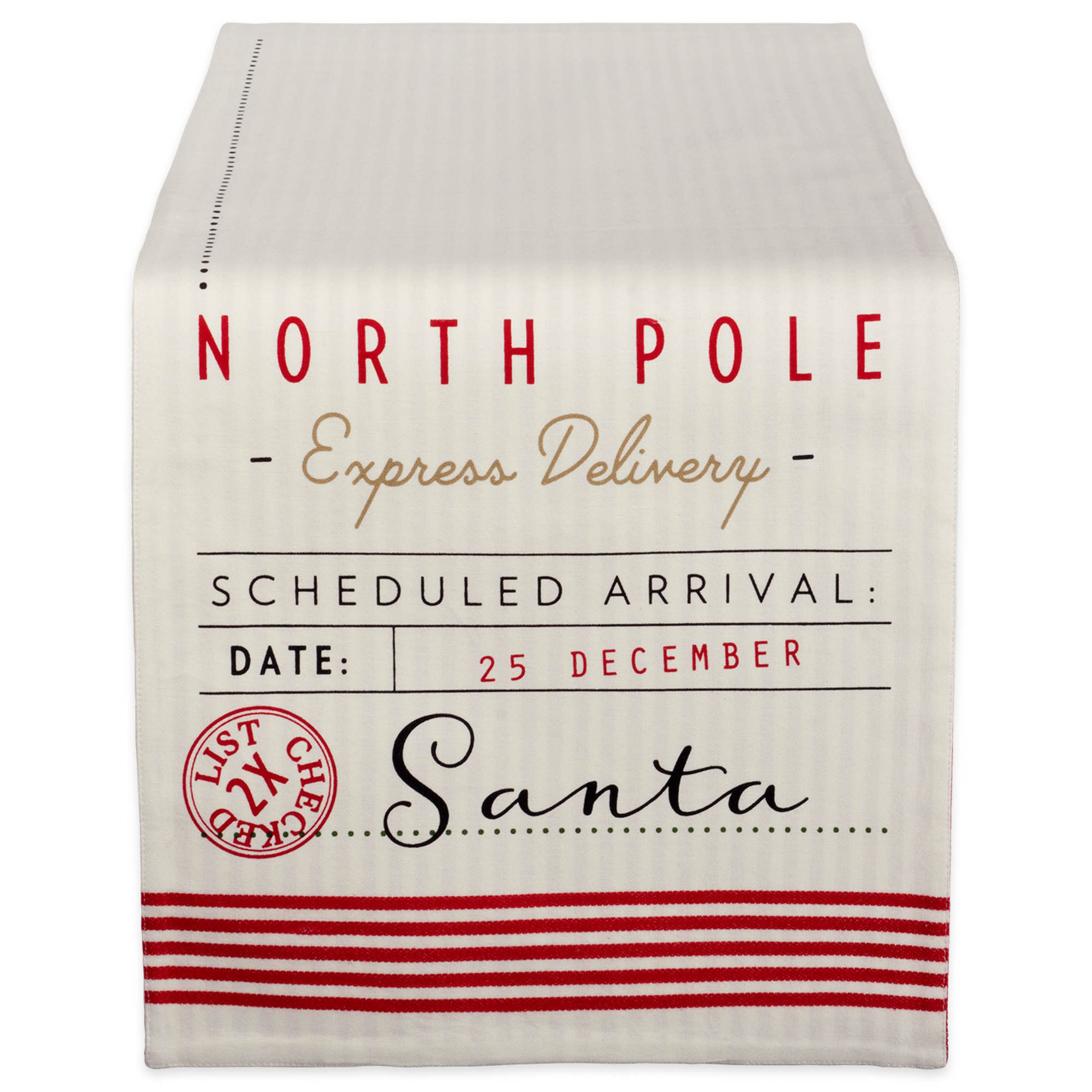 Design Imports Santas Workshop Christmas Reversible Table Runner