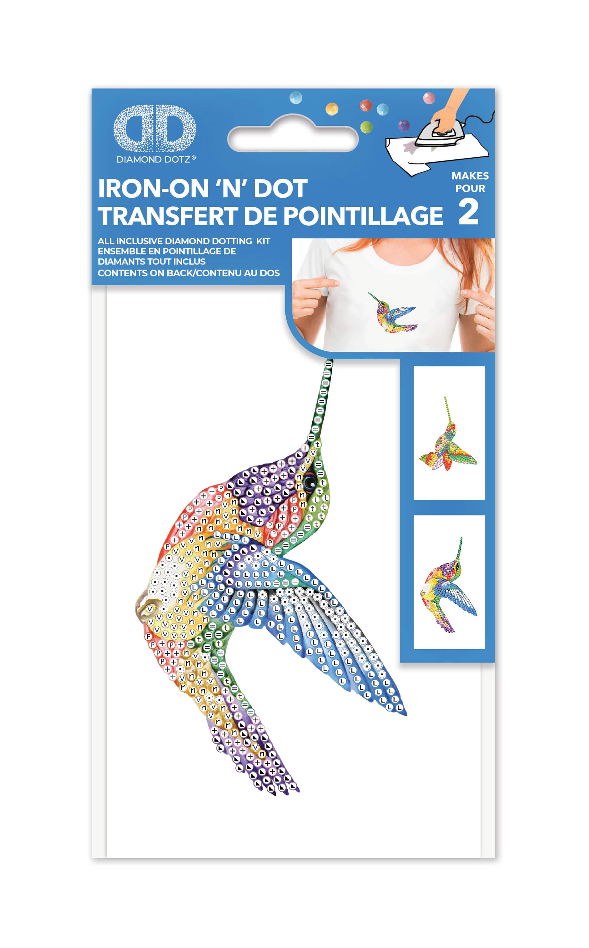 Diamond Dotz® Hummingbirds Iron-On 'n' Dot Kit