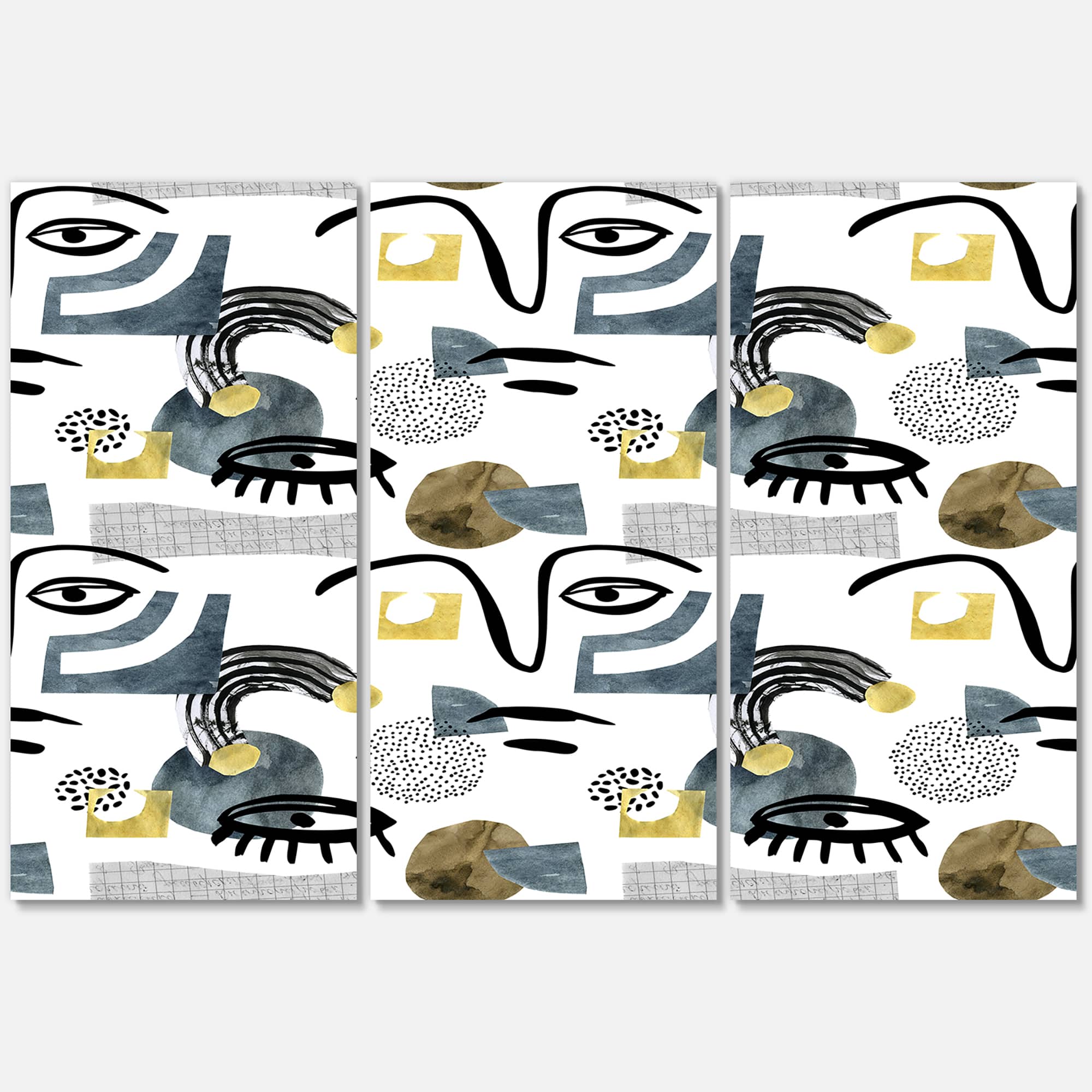 Designart - Collage of Eyes & Doodles In Contemporary Style I