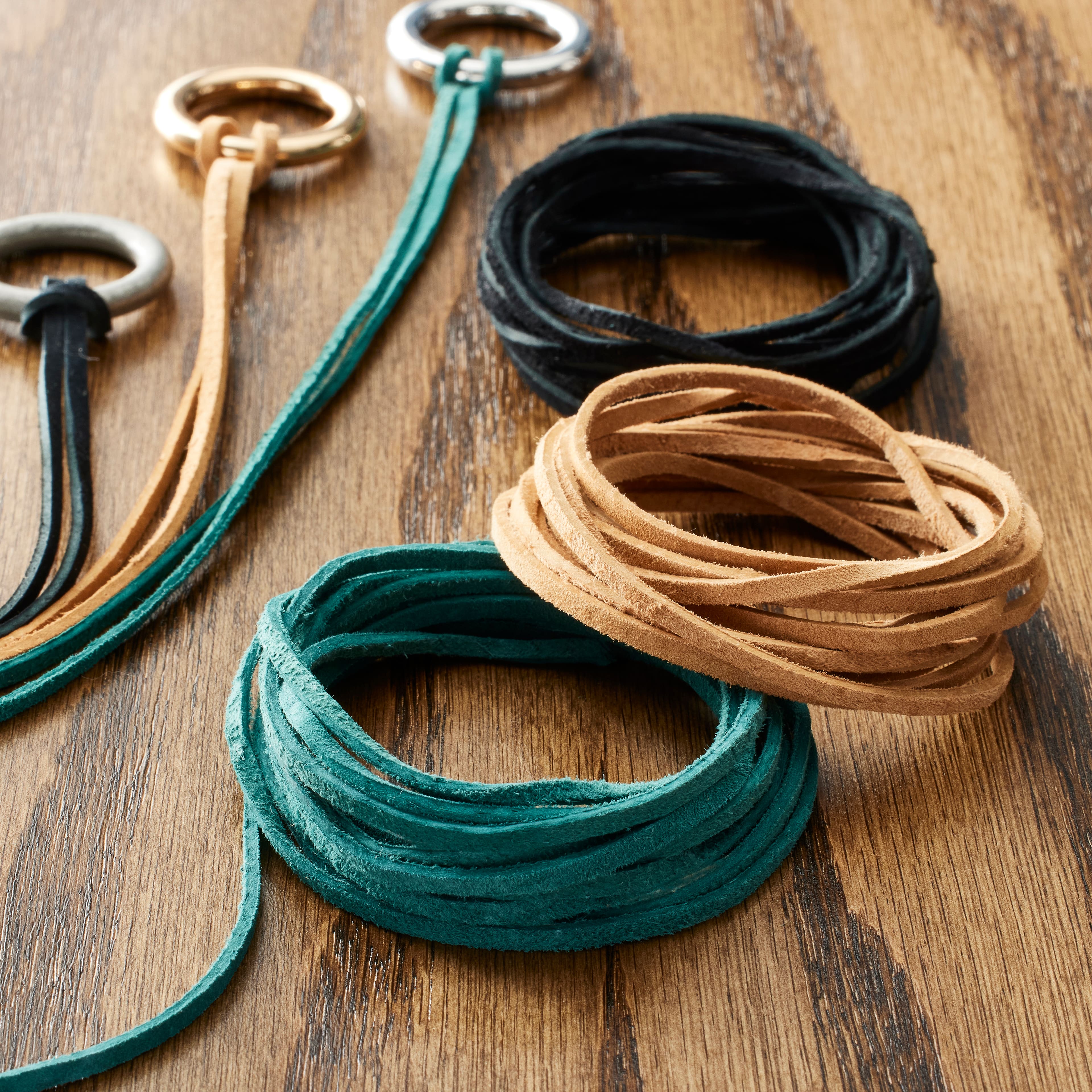 12 Packs: 3 ct. (36 total) 2.5mm Black, Toast and Green Soft Leather Lace Cording by Bead Landing™