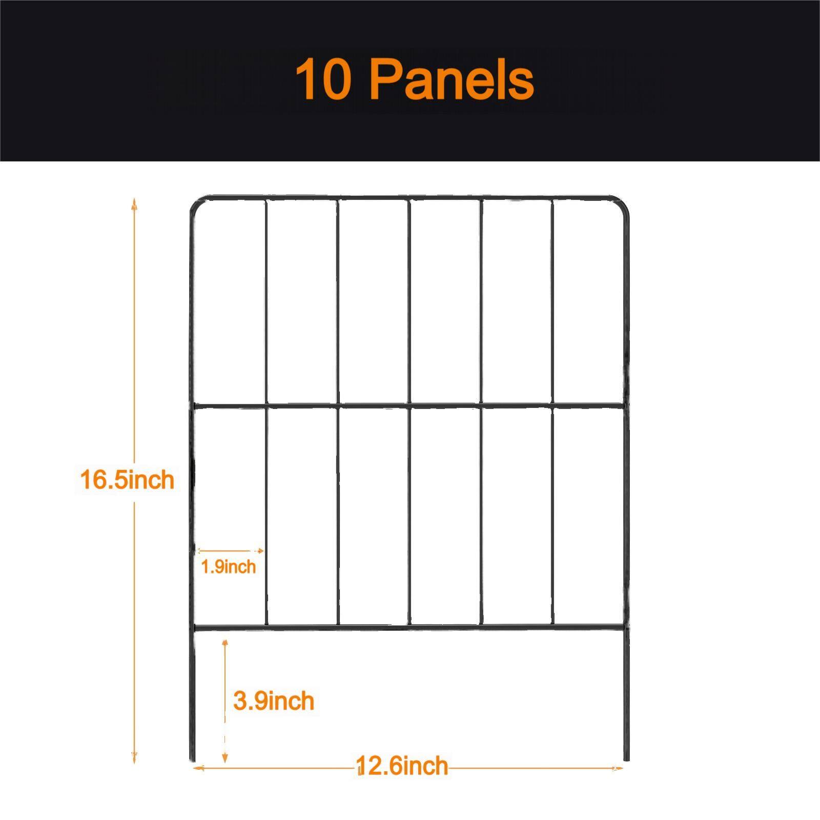 NEX 10ft. Black Square-Shaped Garden Fence