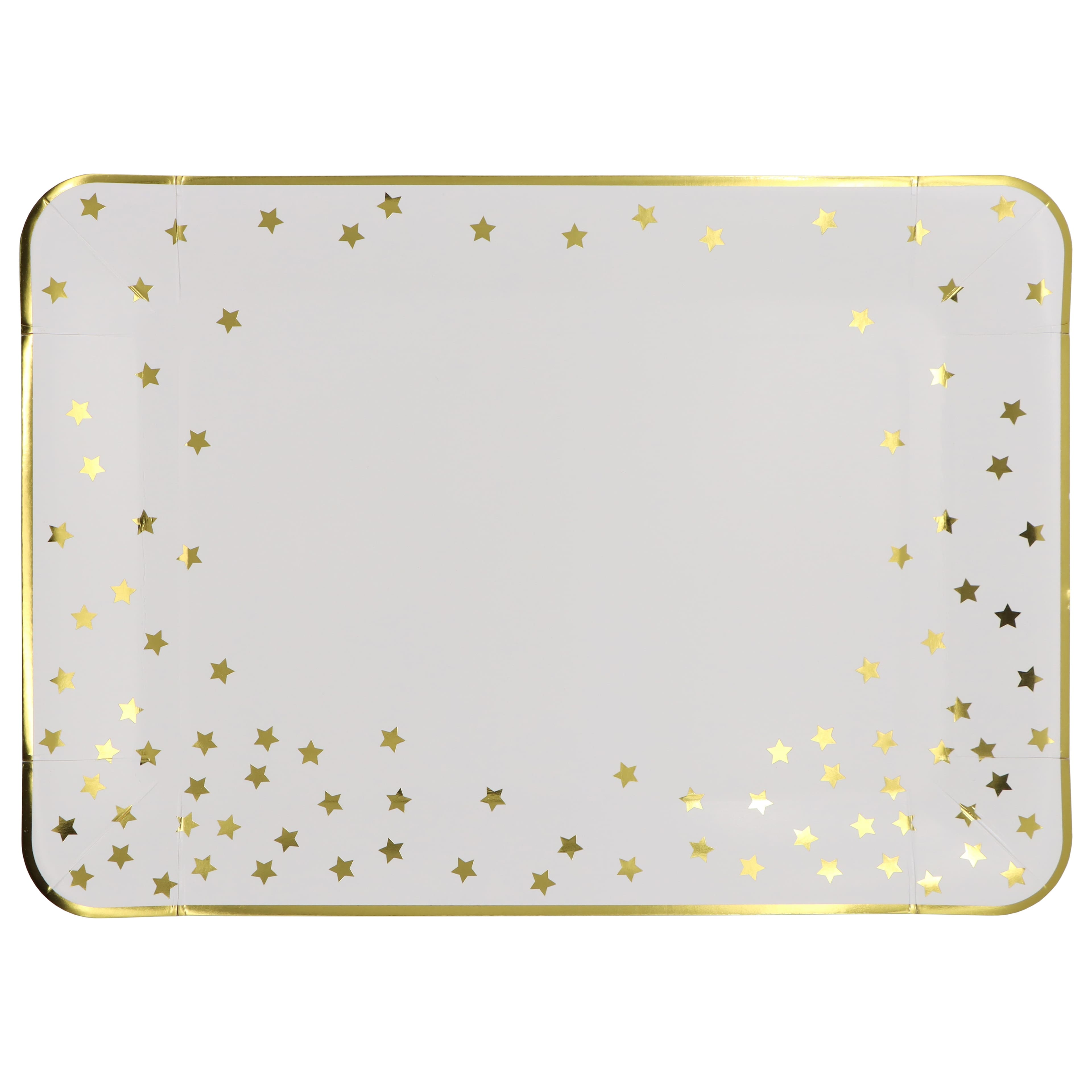 12 Packs: 2 ct. (24 total) 9" x 13" Gold Stars Paper Serving Trays by Celebrate It™