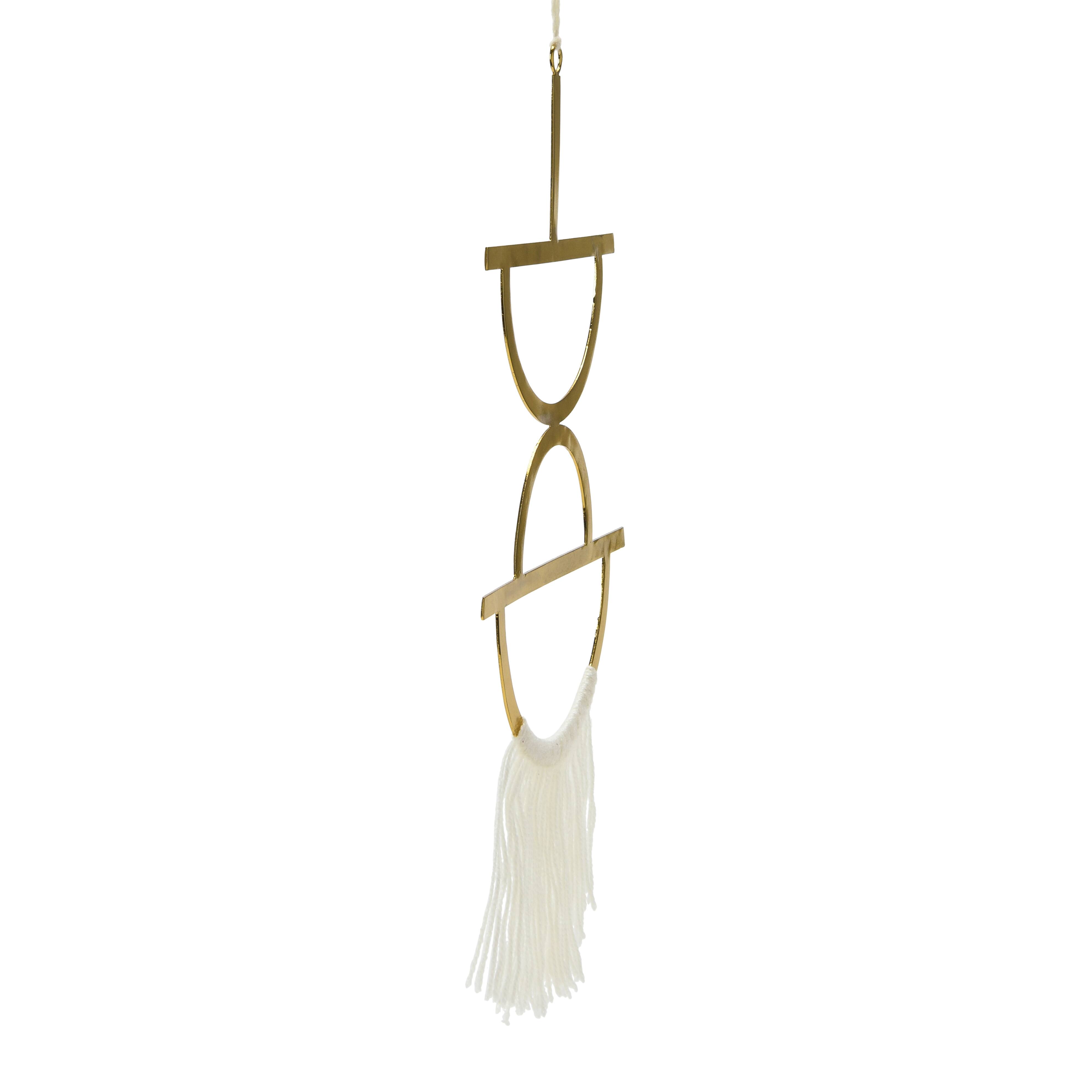 Hello Honey® Gold Geometric Metal Wall Hanging with Tassel