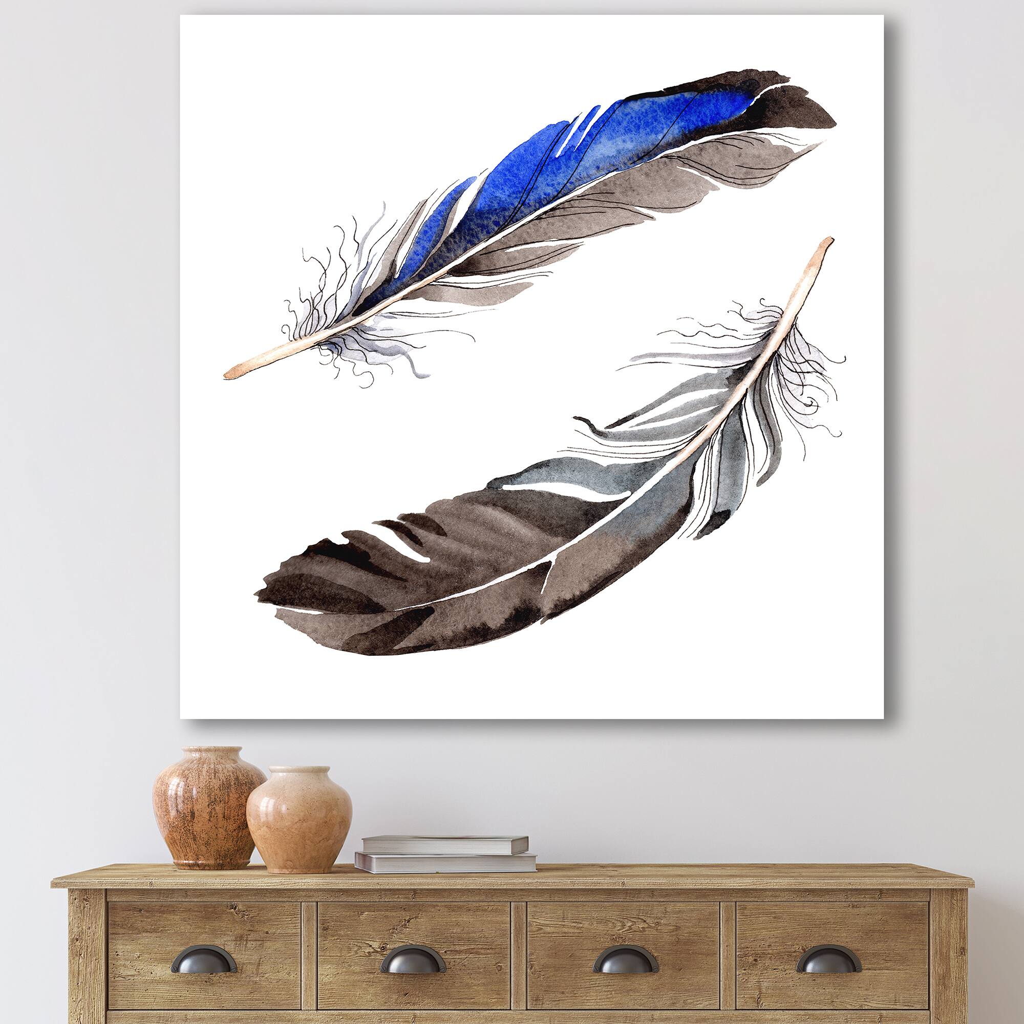 Designart - Colourful Boho Feathers III