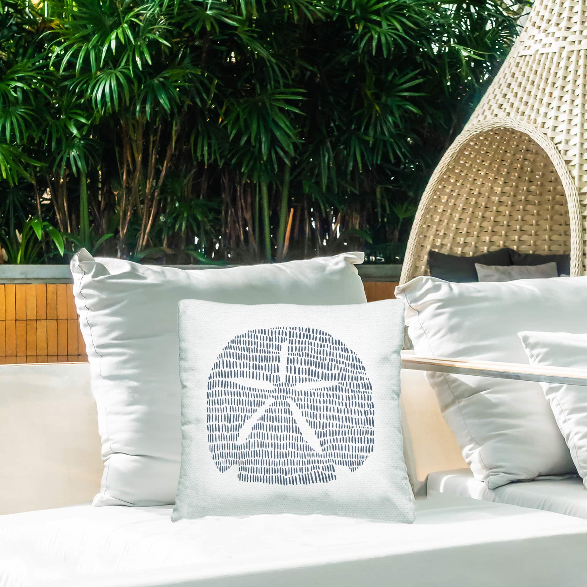 Stupell Industries 18" x 18" Minimal Sand Dollar Outdoor Print Throw Pillow