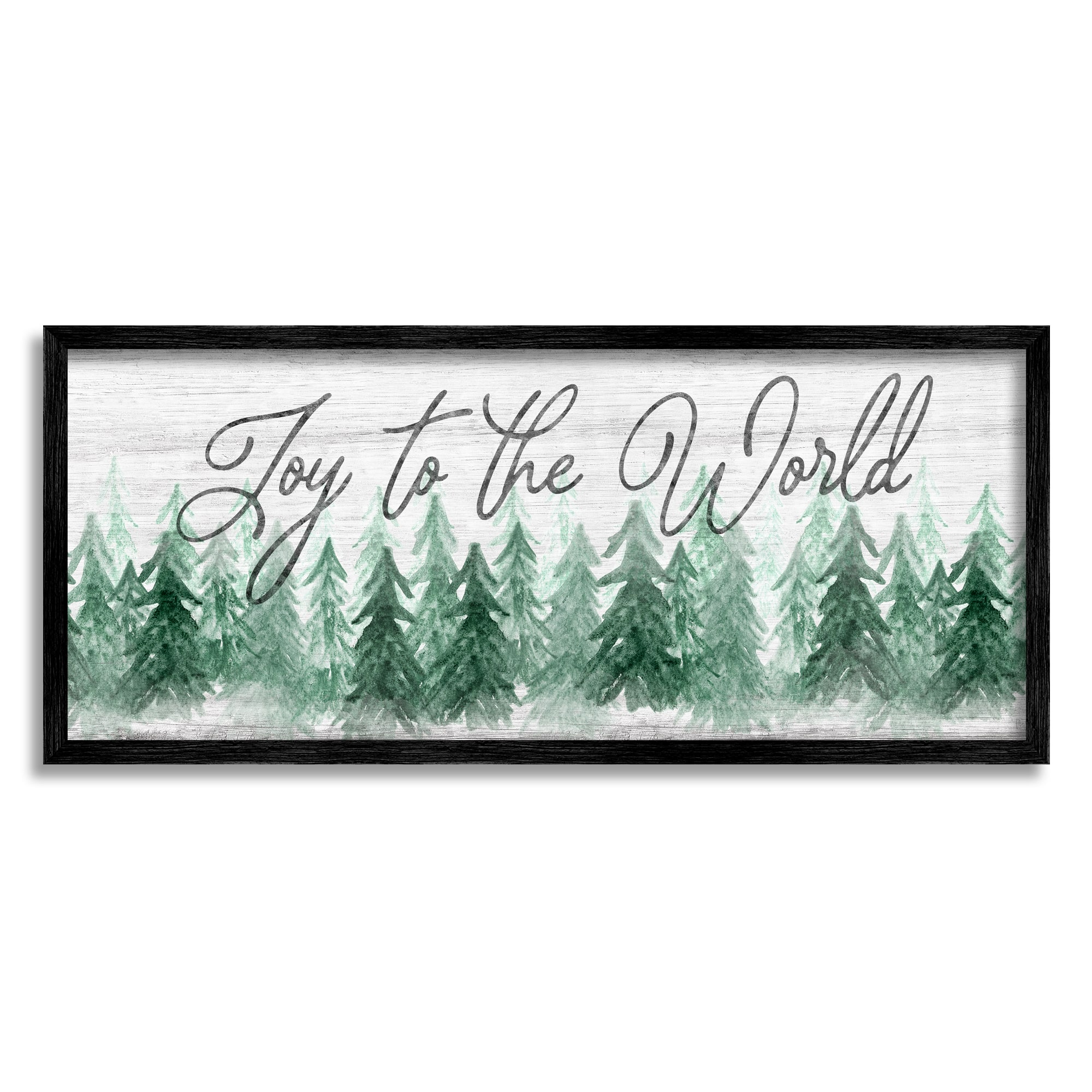 Stupell Industries Joy to the World Pine Trees Framed Giclee Art