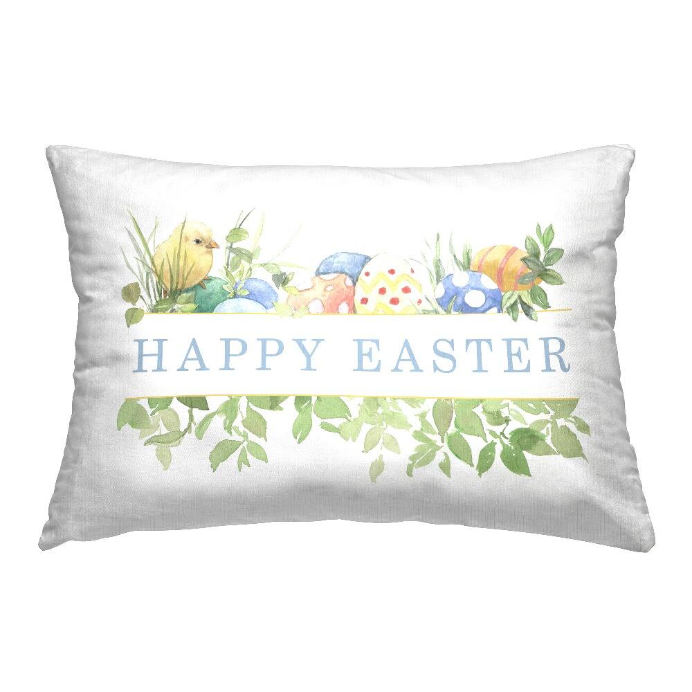 Stupell Industries Floral Happy Easter Decorative Printed Throw Pillow