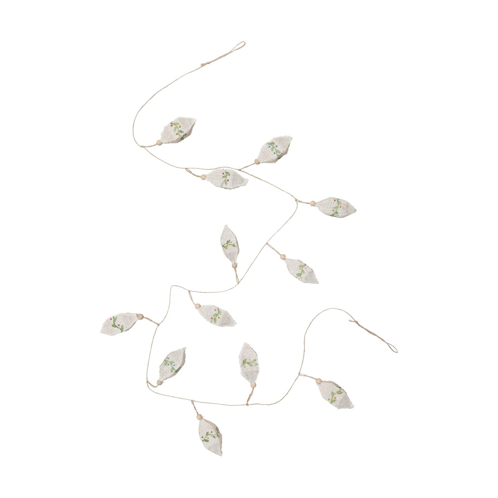 Hello Honey® 8ft. Natural & Green Hand-Painted Burlap Wrapped Garland