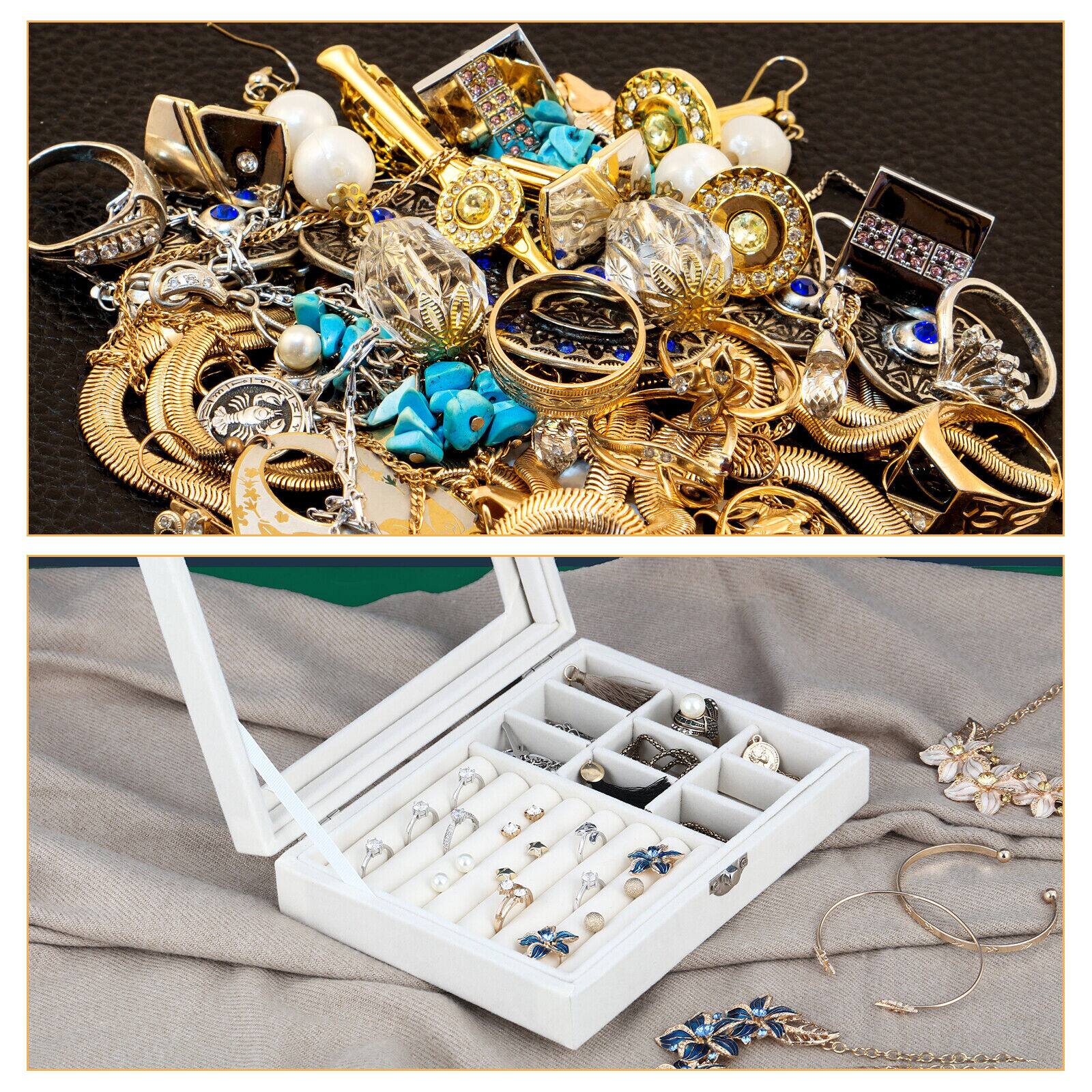 NEX™ 8" White Velvet Jewelry Organizer For Earring and Rings