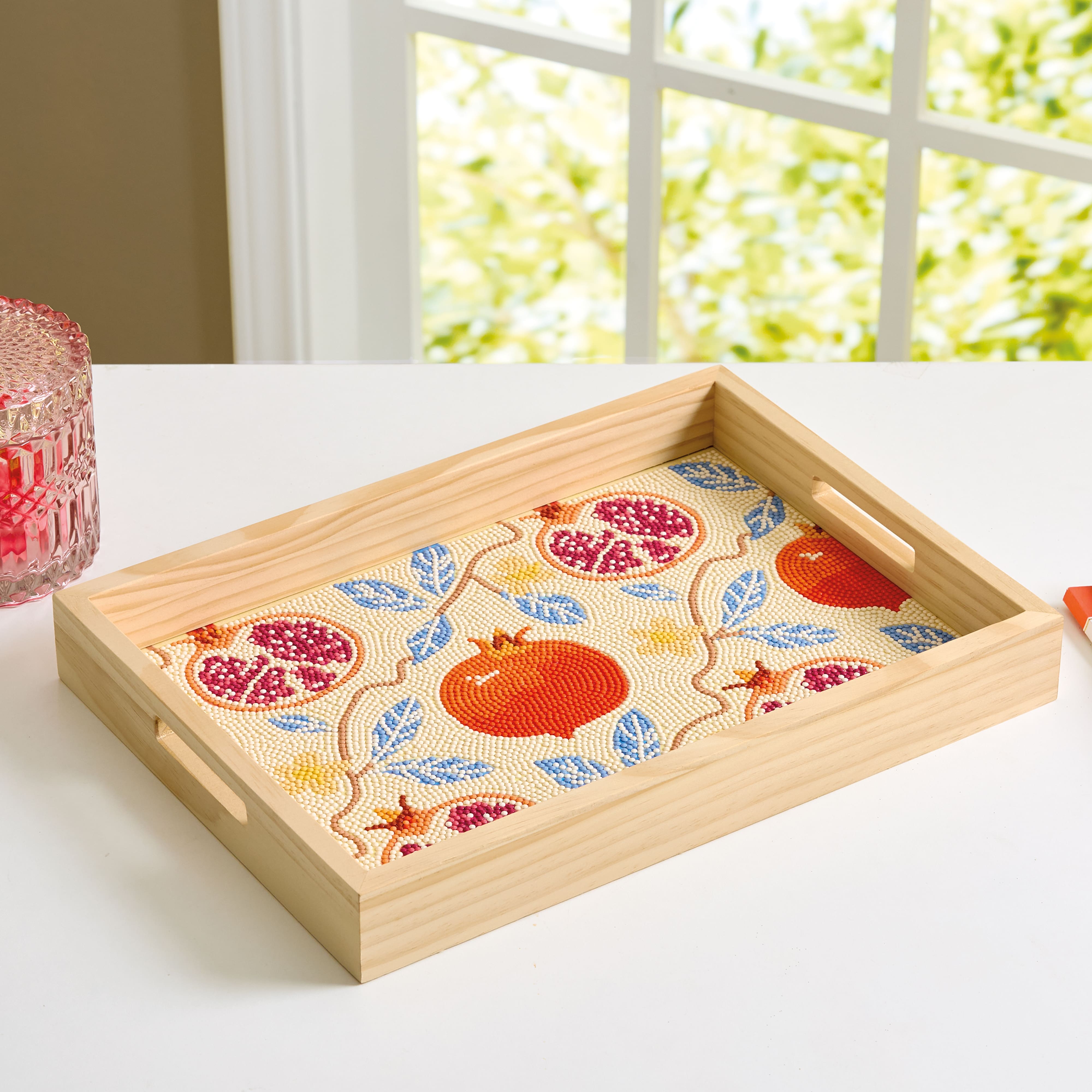10" x 14" Pomegranate Wood Tray Diamond Art Kit by Make Market®