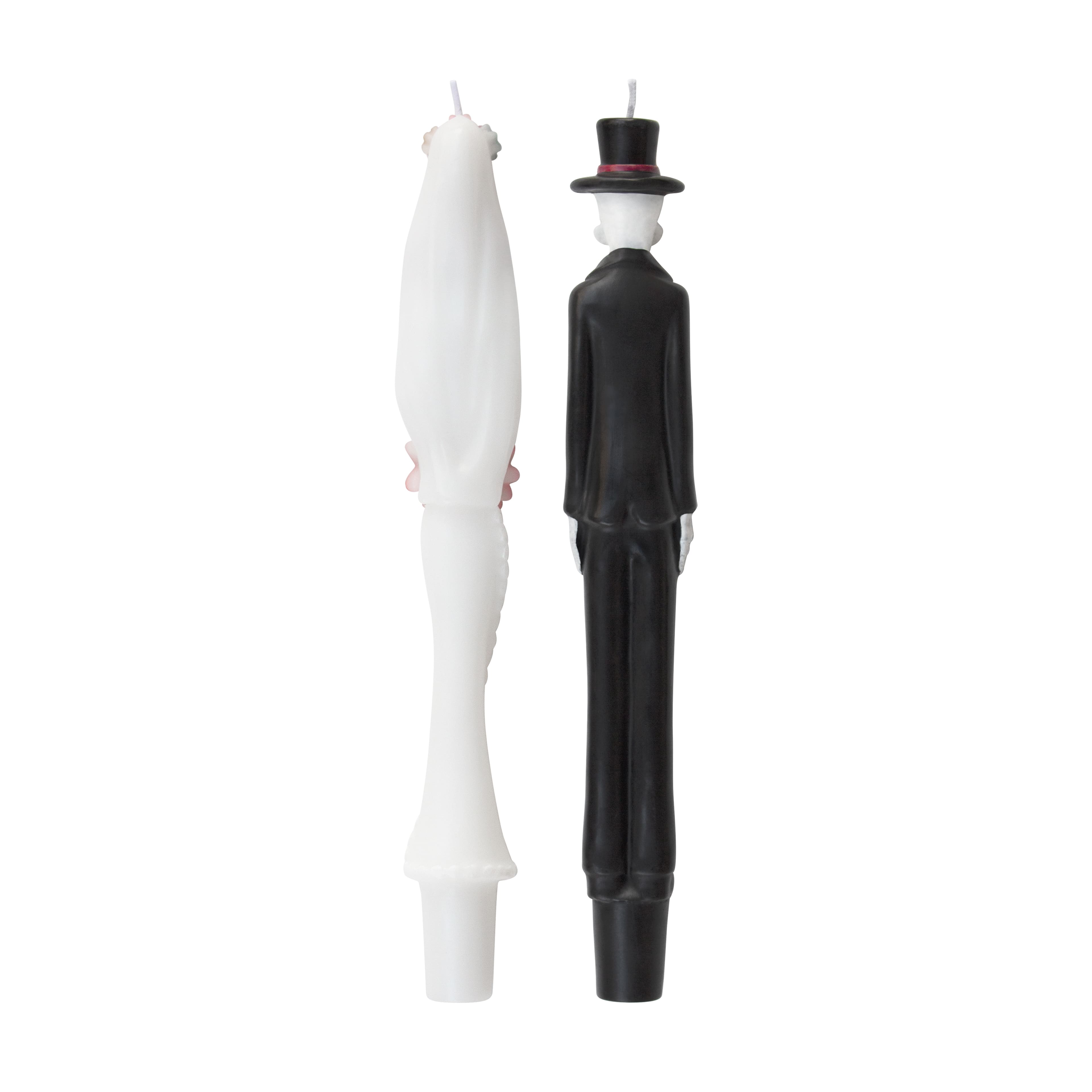 10" Skeleton Bride & Groom Unscented Taper Candles by Ashland®