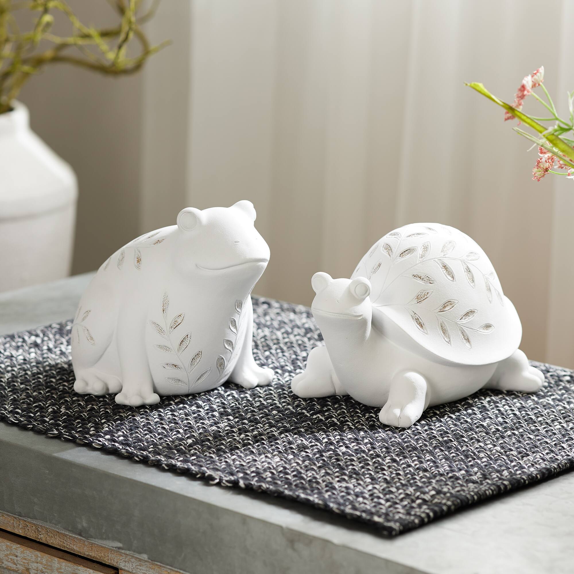 Etched Frog & Turtle Figurine Set