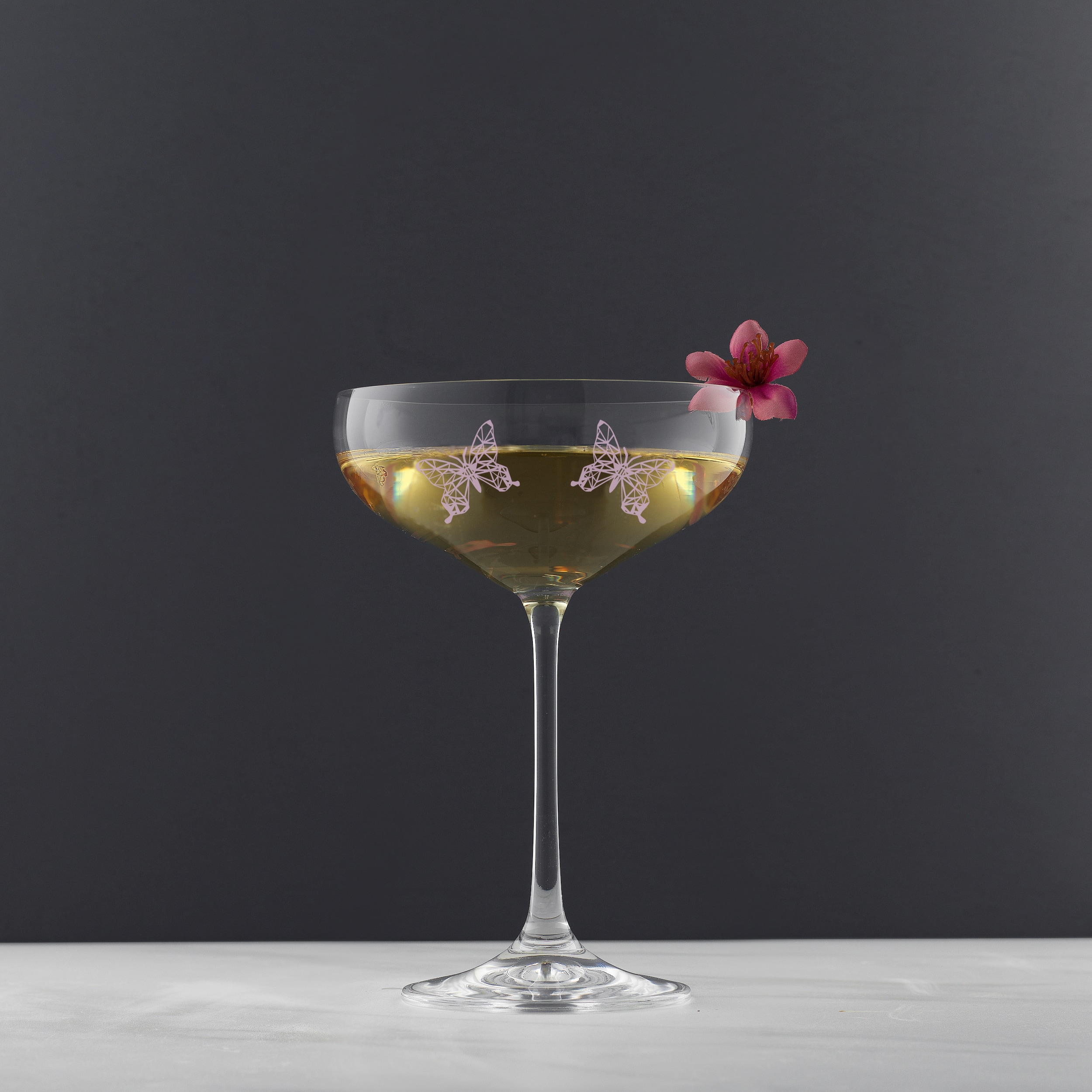 JoyJolt® 14oz. Meadow Butterfly Crystal Martini Glass Set, 2ct.