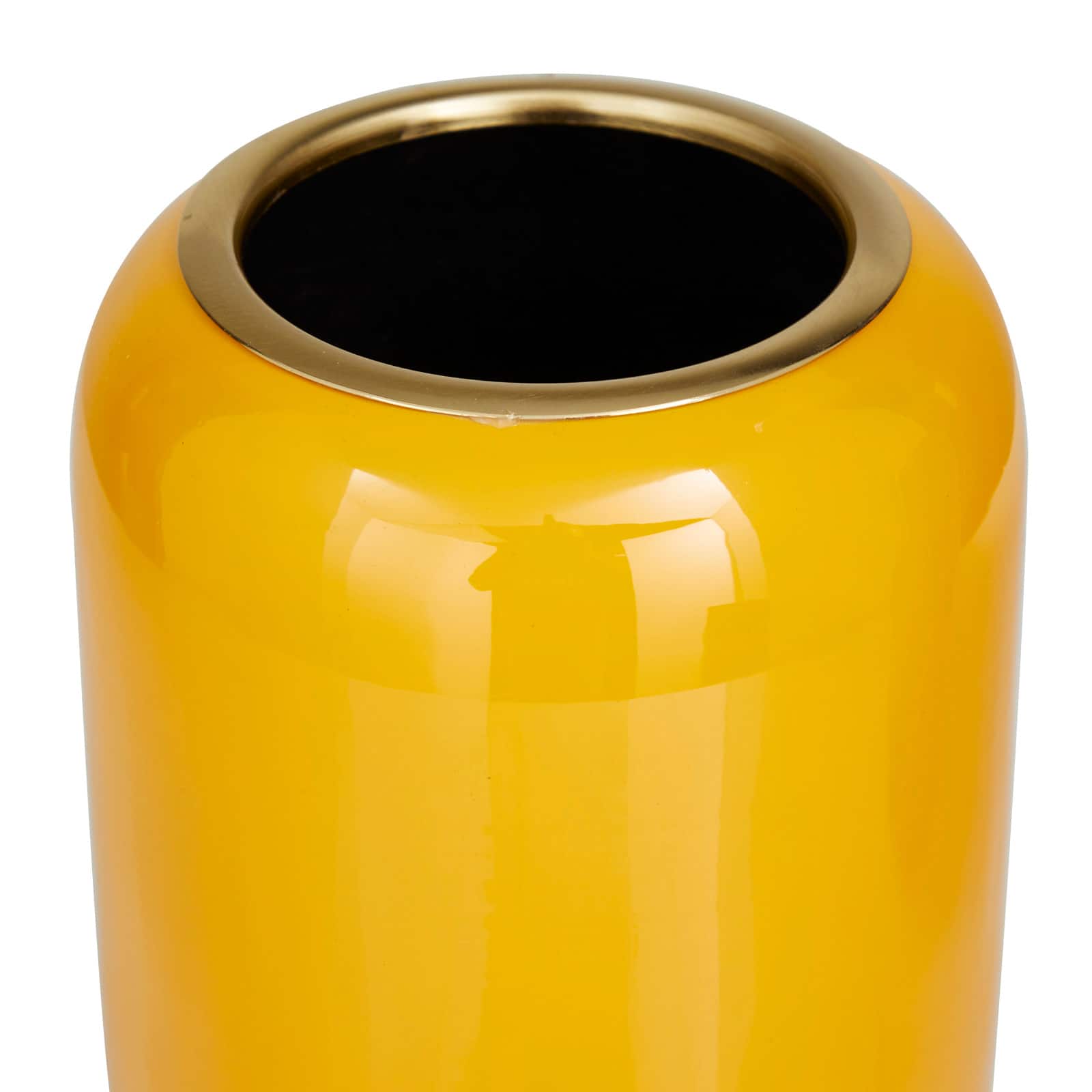 Yellow Metal Vase Set of 2 11", 13"