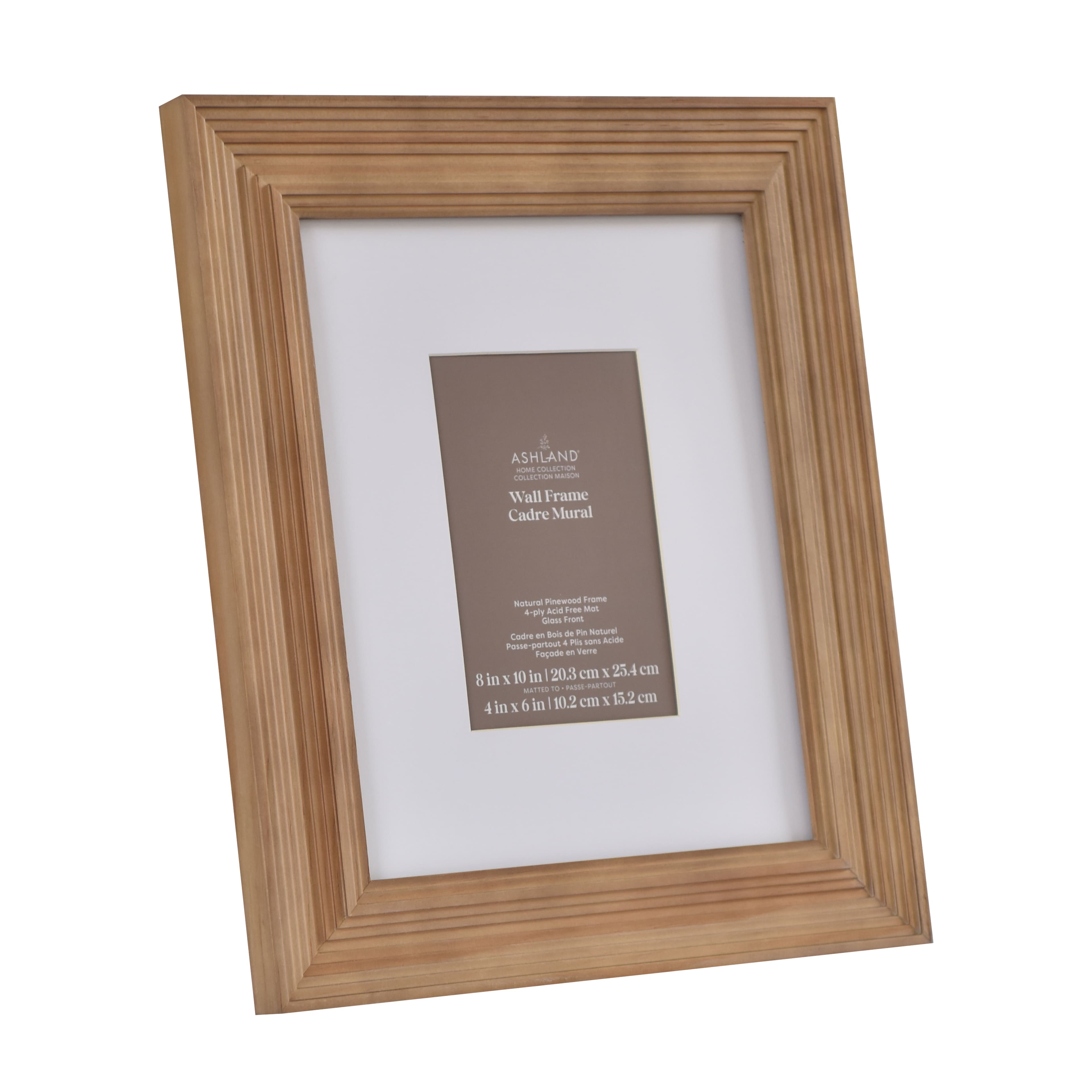 Home Warm Natural Multi Stepped Pinewood Wall Frame with Mat by