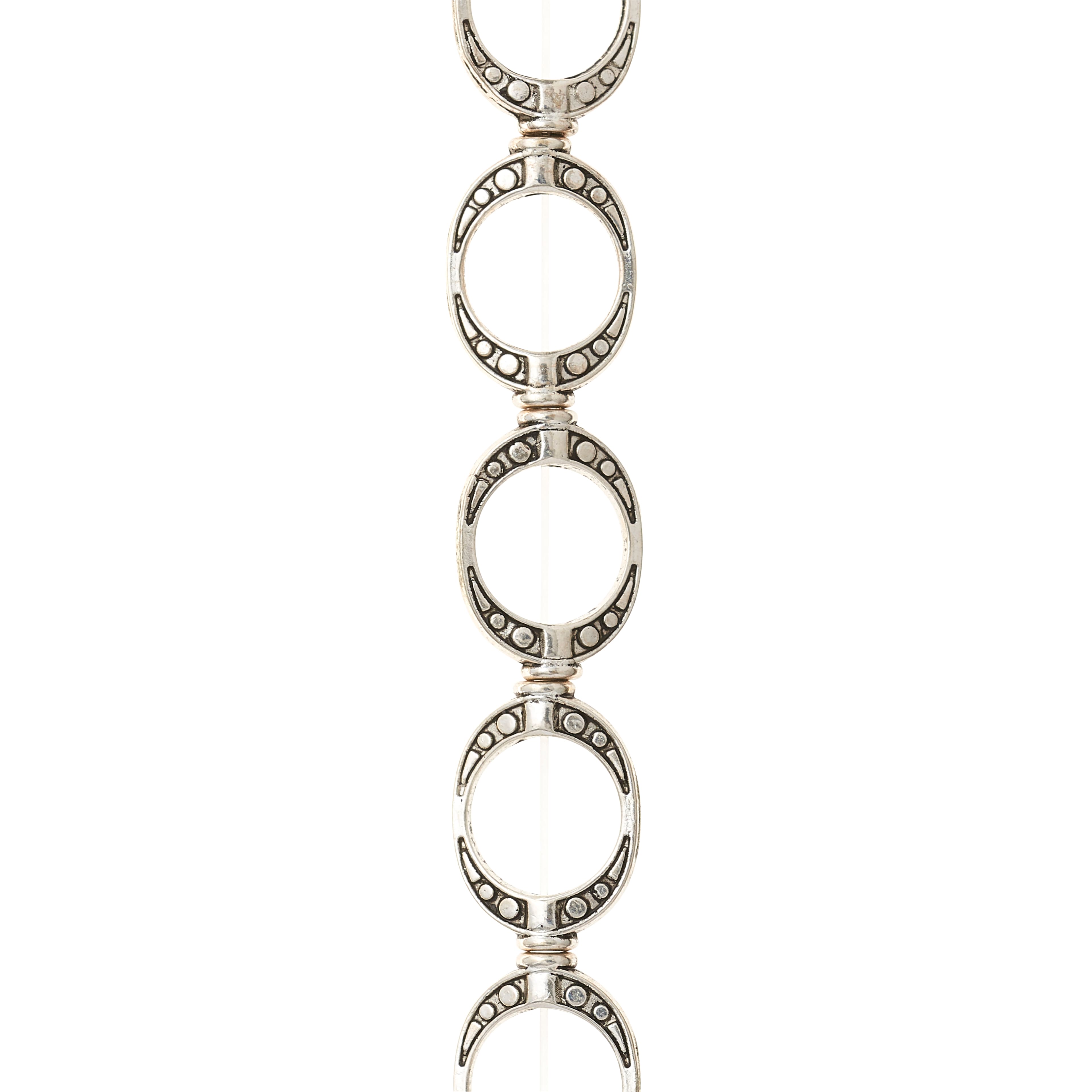 12 Pack:  Silver Small Frame Metal Beads, 15mm by Bead Landing™
