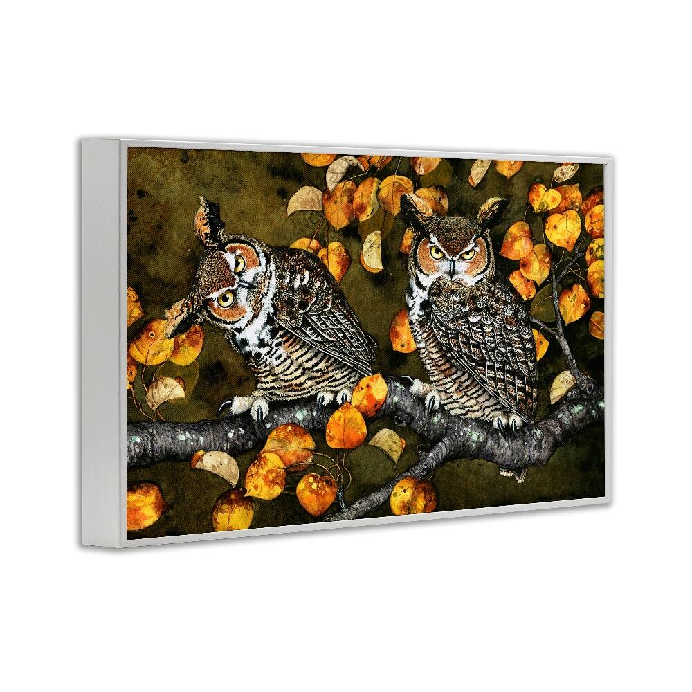 Stupell Industries Inquisitor Owls Autumn Branch Framed Giclee Art