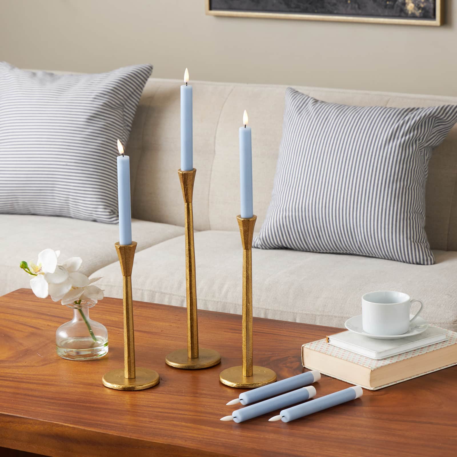 8" Flameless Wax Candles with Remote Control, 6ct.
