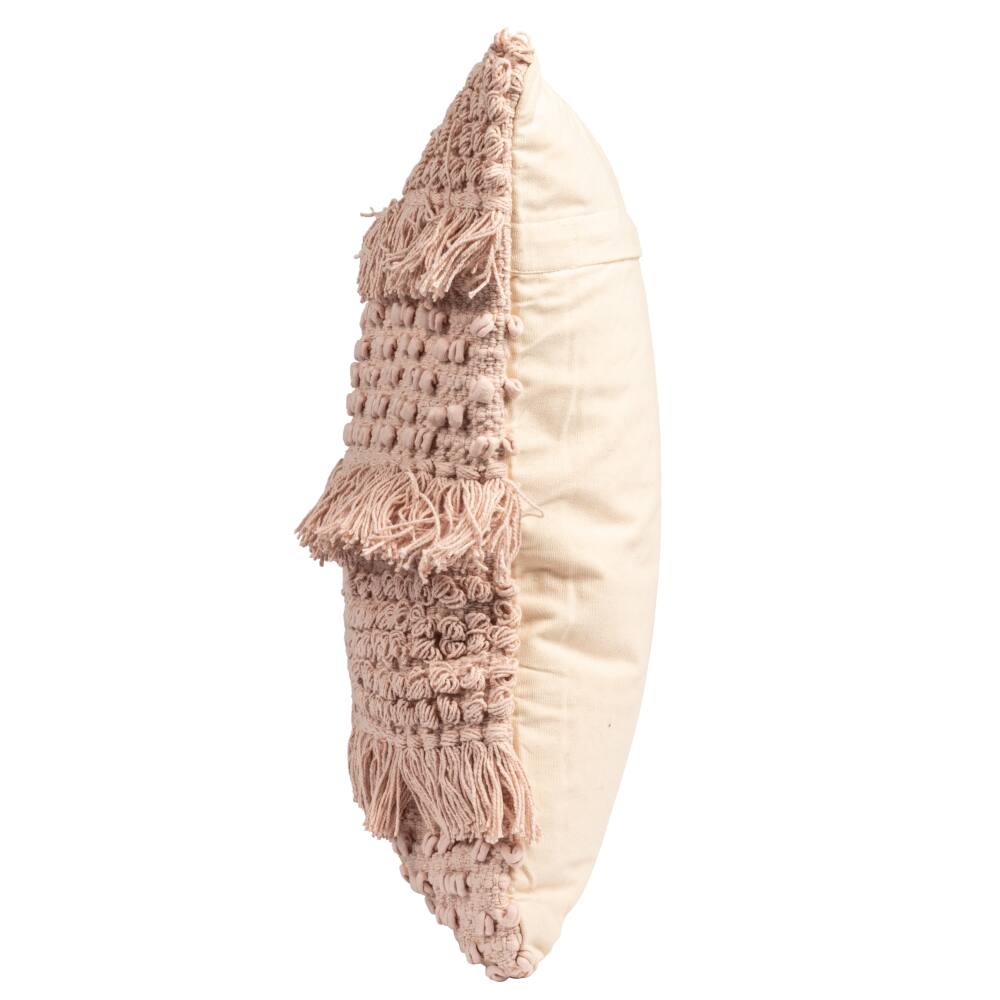 Hello Honey® Square Pink Fringe Printed Pillow