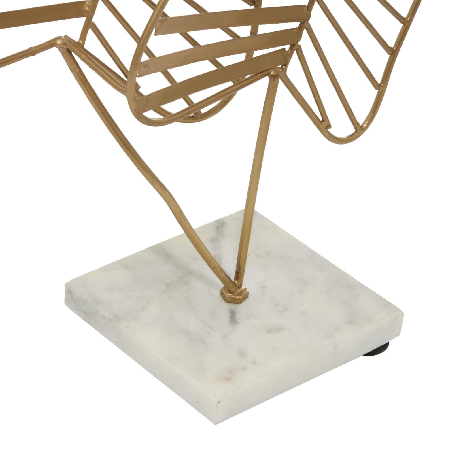 17" Gold Metal Glam Nature Sculpture