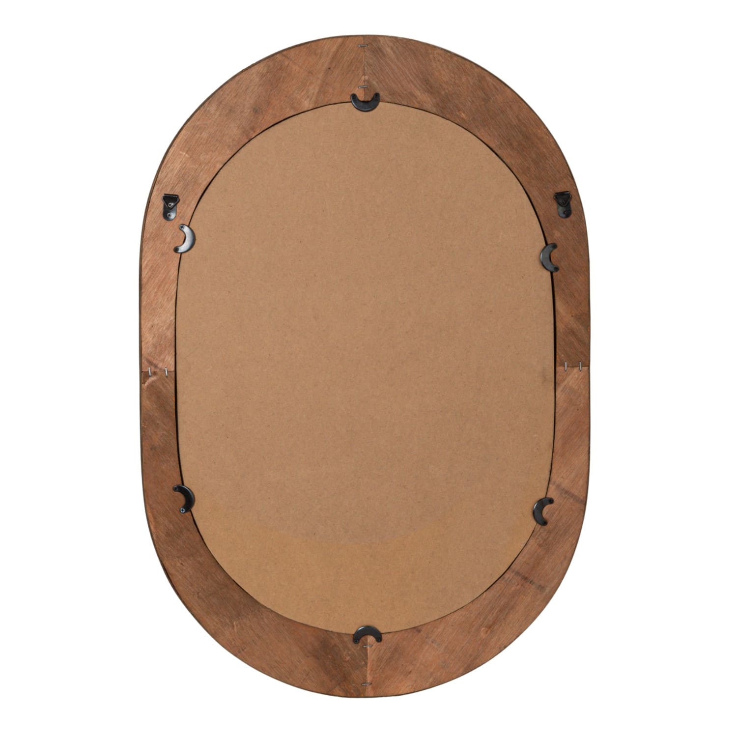 Hello Honey® 30" Natural Brown Oval Bamboo & Rattan Framed Wall Mirror