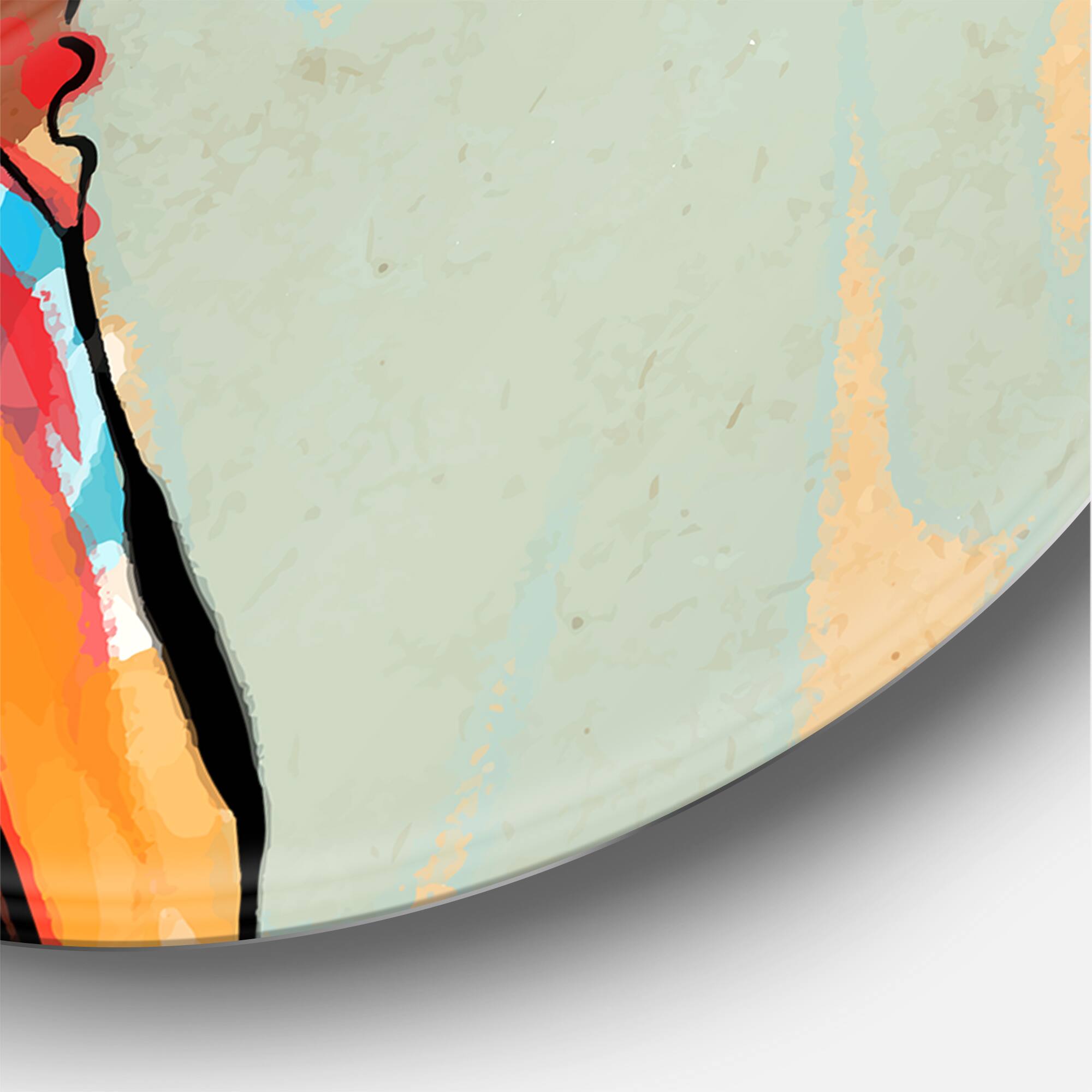 Designart - Portrait of Afro American Woman With Turban III - Modern Metal Circle Wall Art