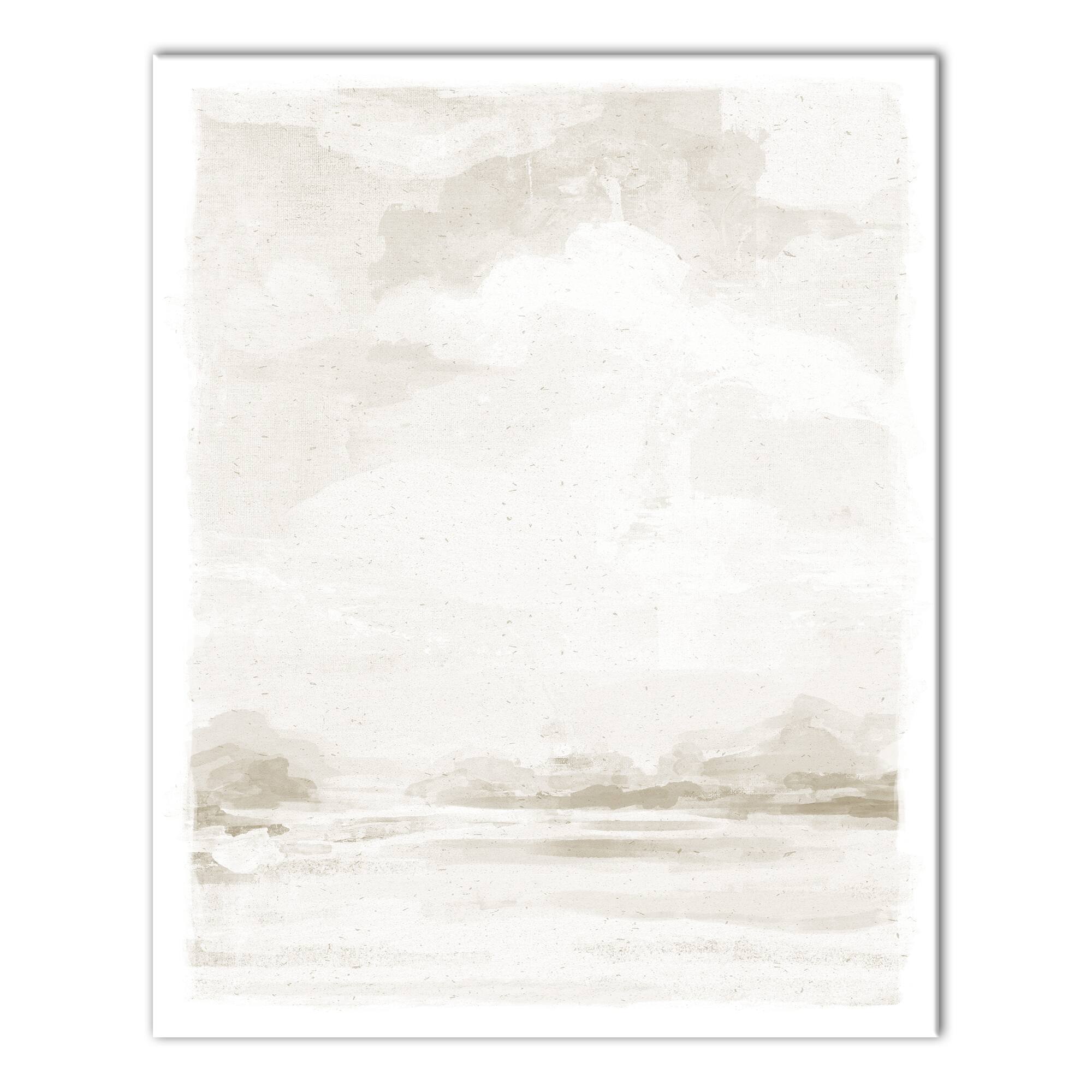 Abstract White Landscape 16" x 20" Canvas Wall Art