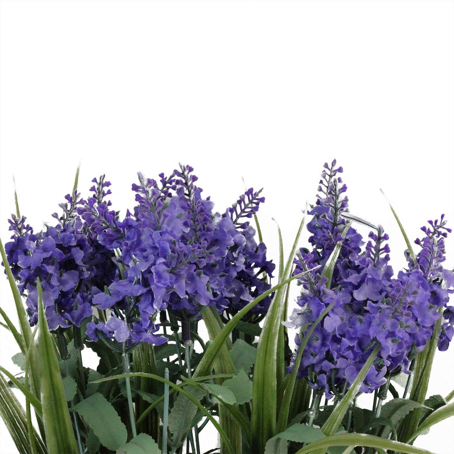 Lavender Arrangement in Distressed Blue Pot