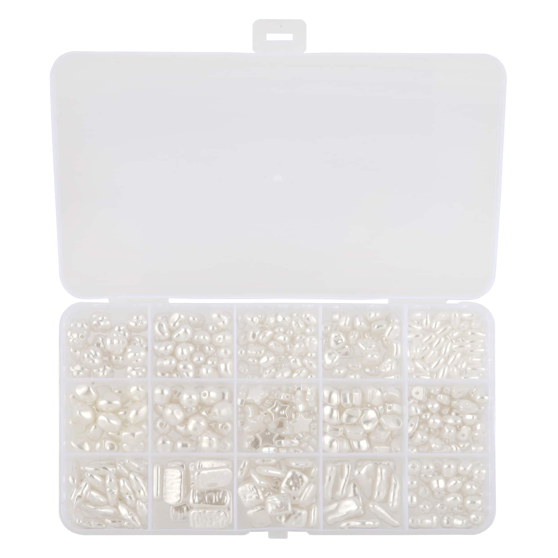 6 Packs: 450 ct. (2,700 total) White Plastic Pearl Bead Mix by Bead Landing™