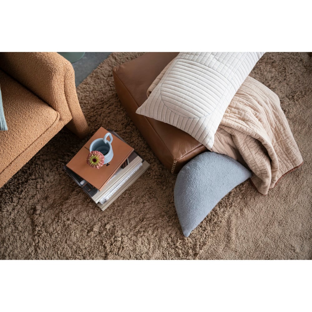 Hello Honey® Gray Half Moon Woven Cotton Slub Throw Pillow