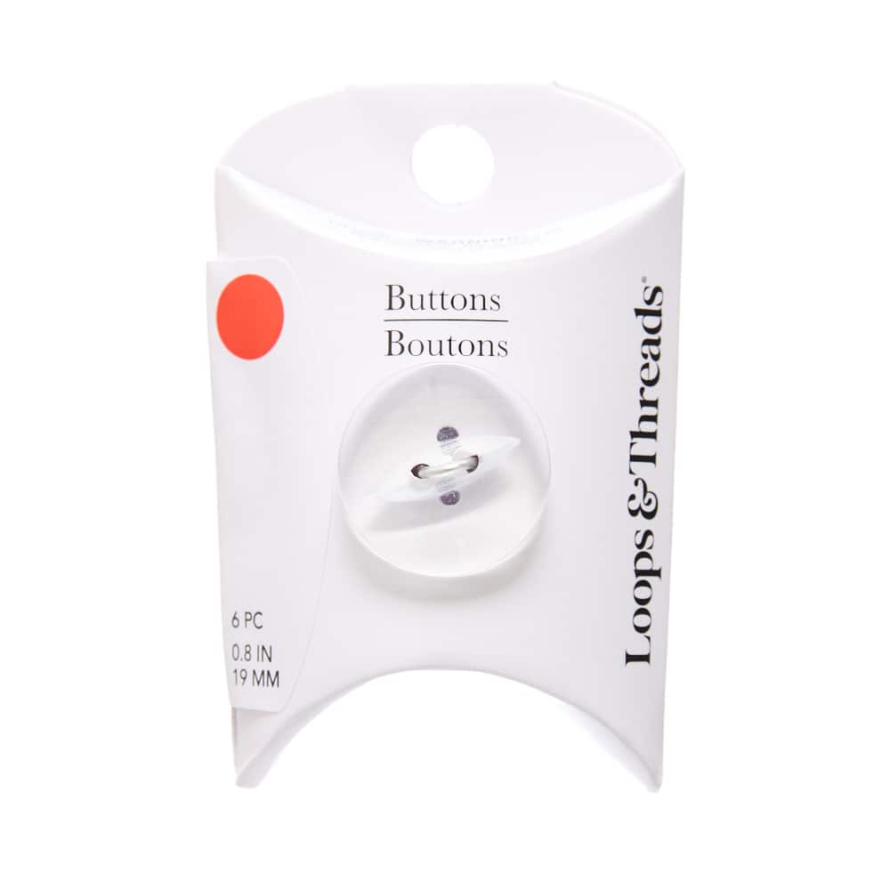 19mm Clear Fish Eye Round Buttons, 6ct. by Loops & Threads®