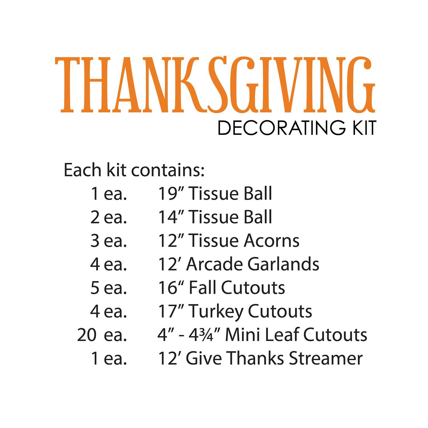 Beistle Thanksgiving Decorating Kit