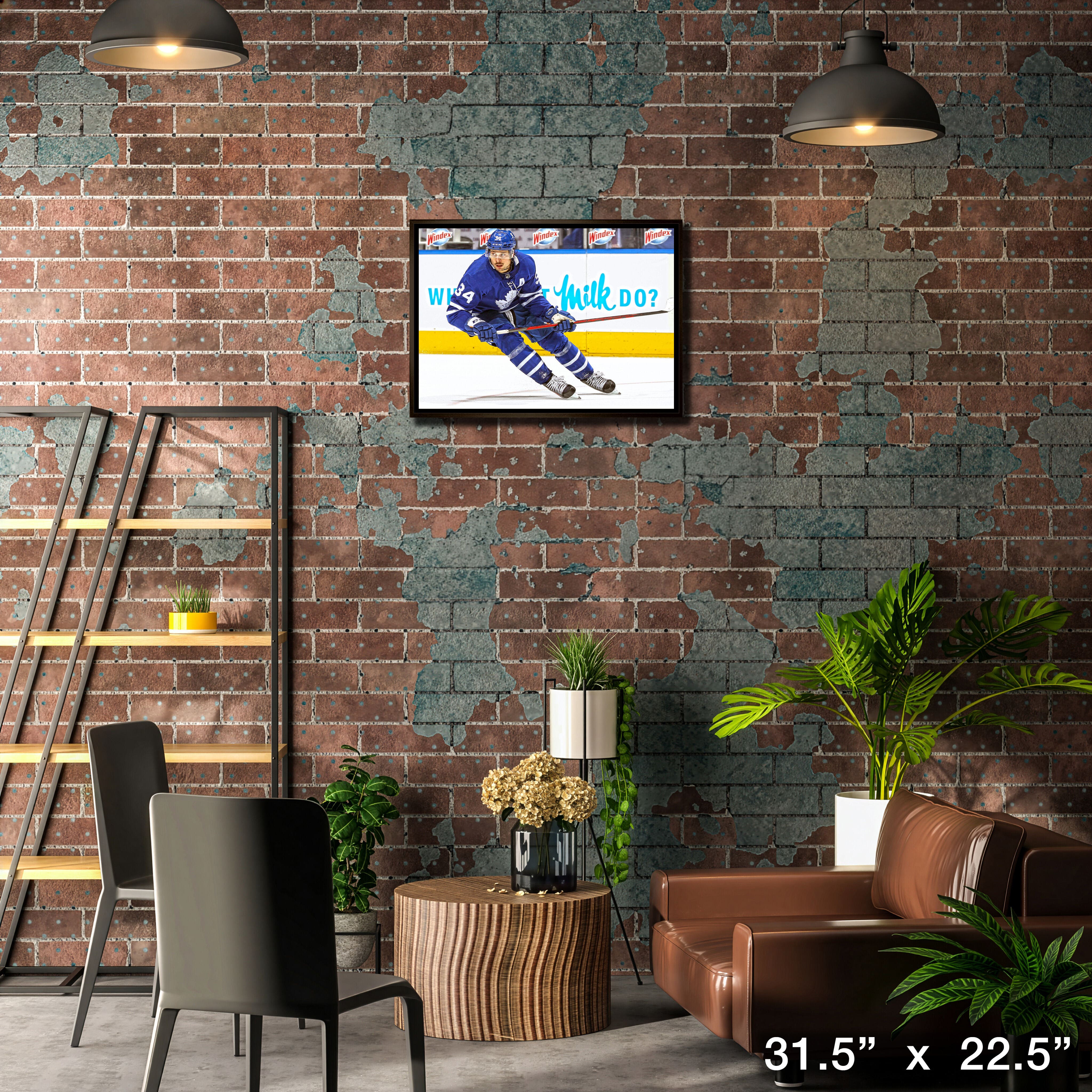 Auston Matthews Toronto Maple Leafs Framed 20" x 29" Skating Canvas 31.5" x 22.5"