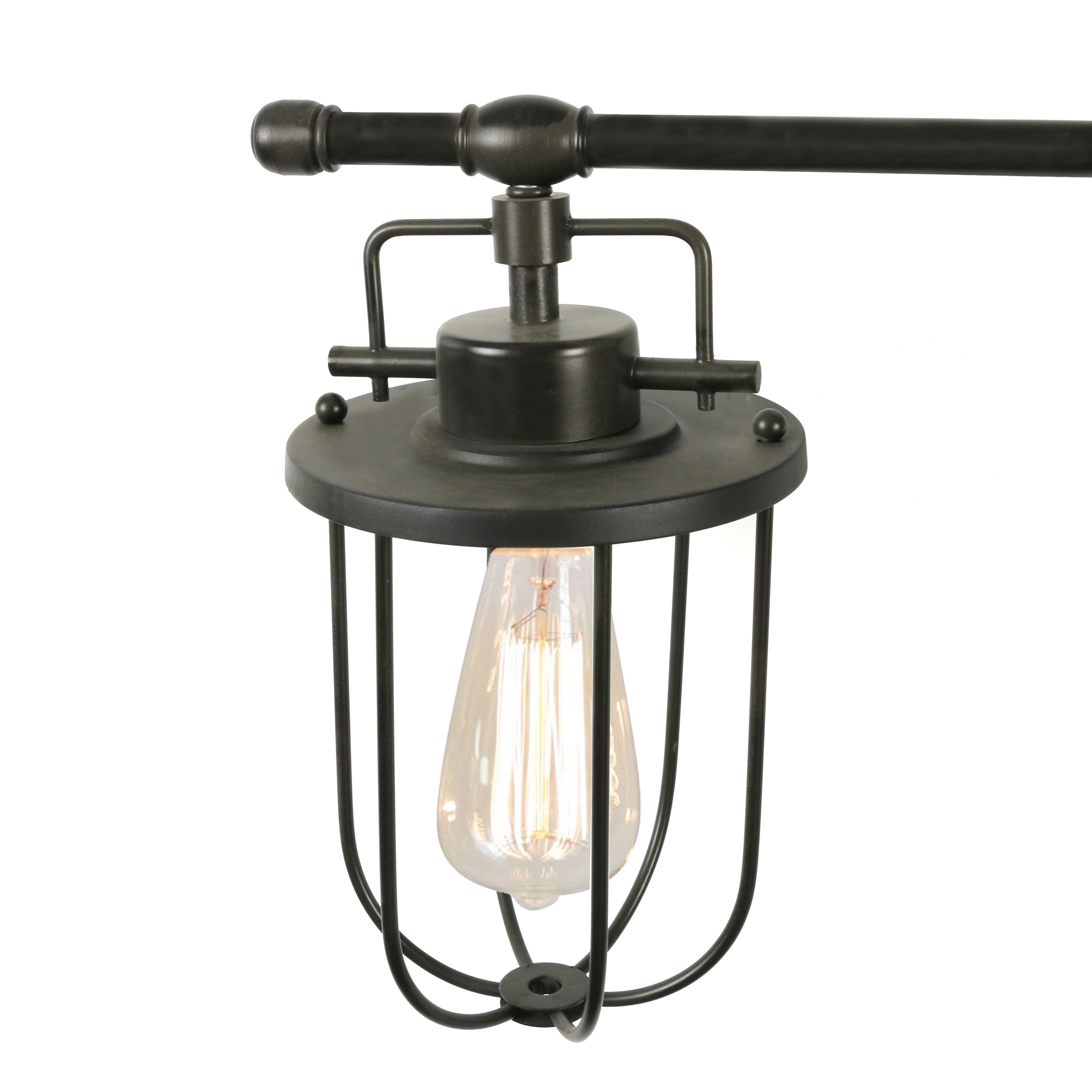 Hello Honey® 28" Black Industrial Metal Cage 3-Light Wall Sconce