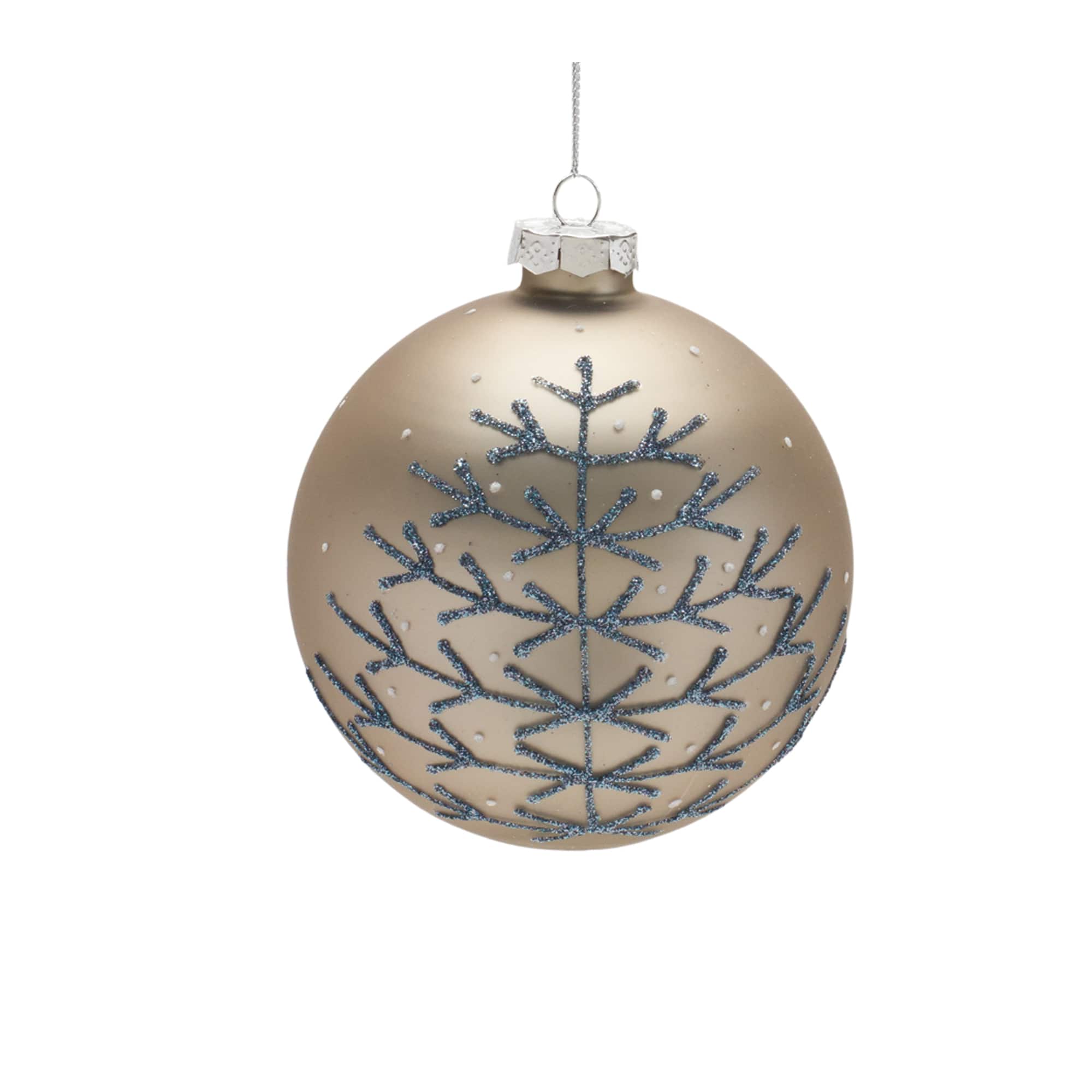 6ct. Champagne Glittered Mixed Ornaments