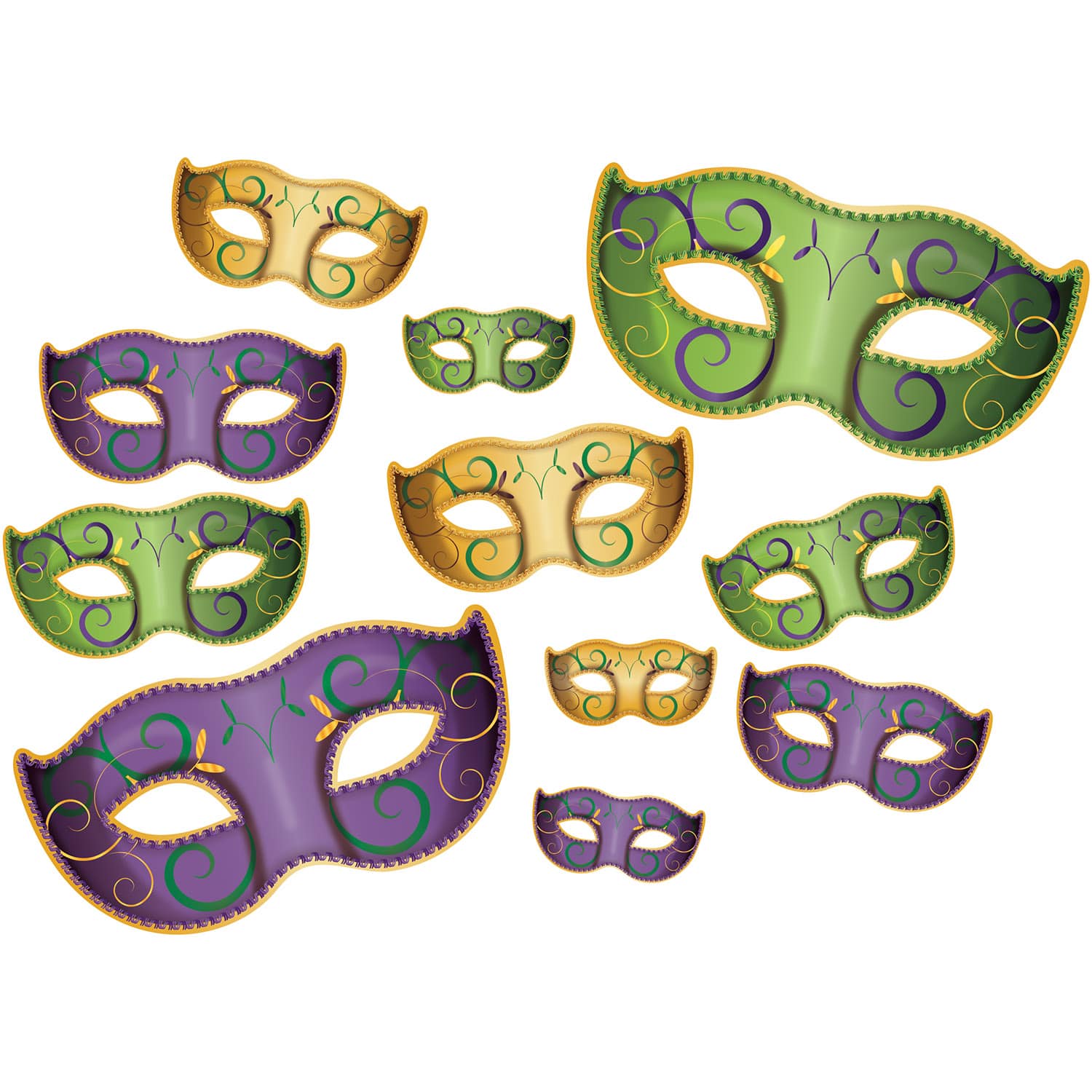 Beistle Mardi Gras Mask Cutouts, 11ct.