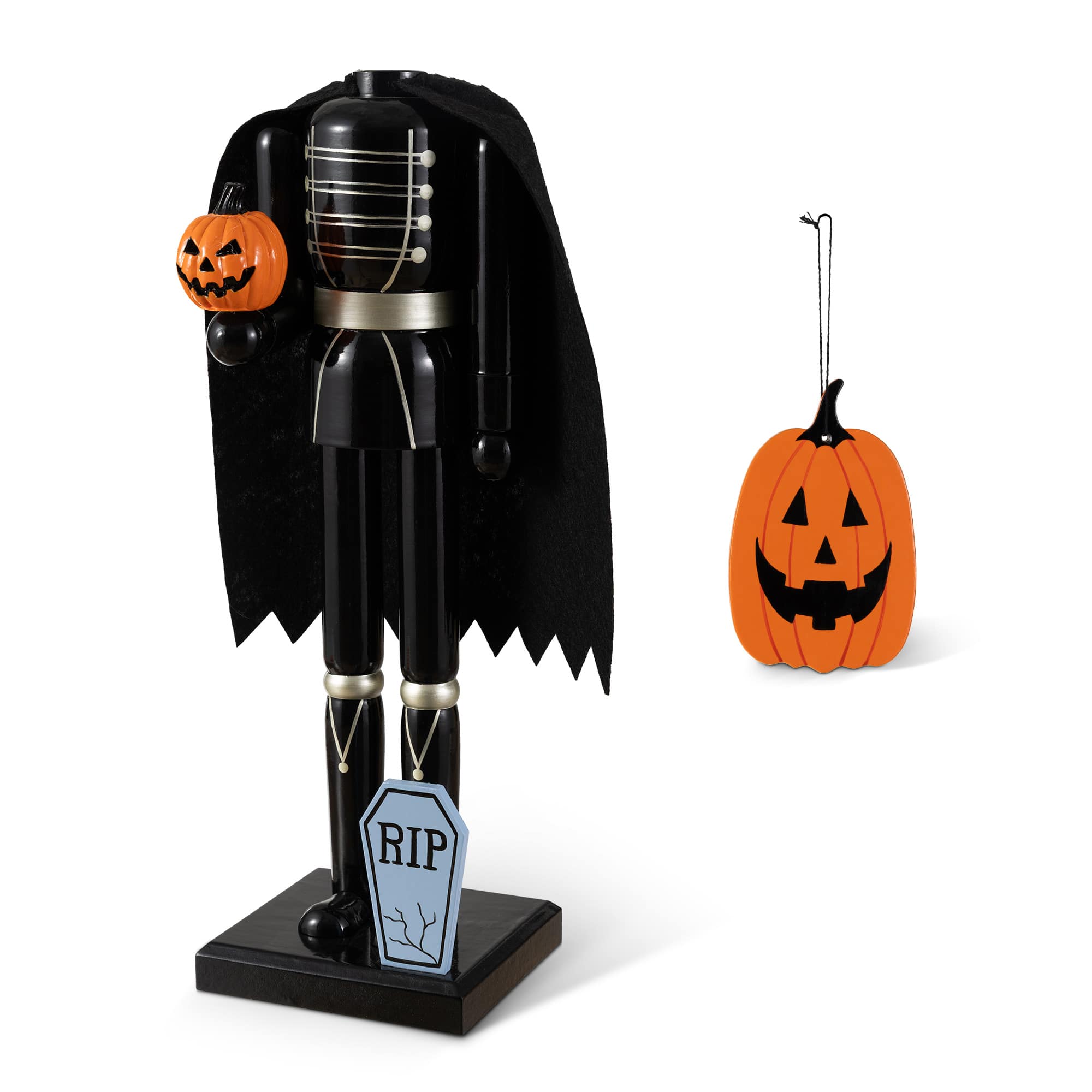 Glitzhome® 14.5" Halloween Wood Headless Horseman with Ornament Nutcracker