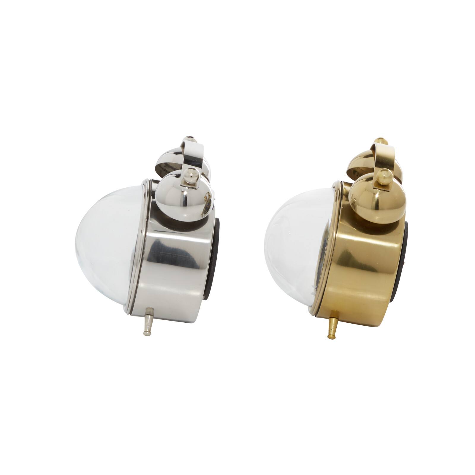7" Gold Stainless Steel & Aluminum Contemporary Clock Set