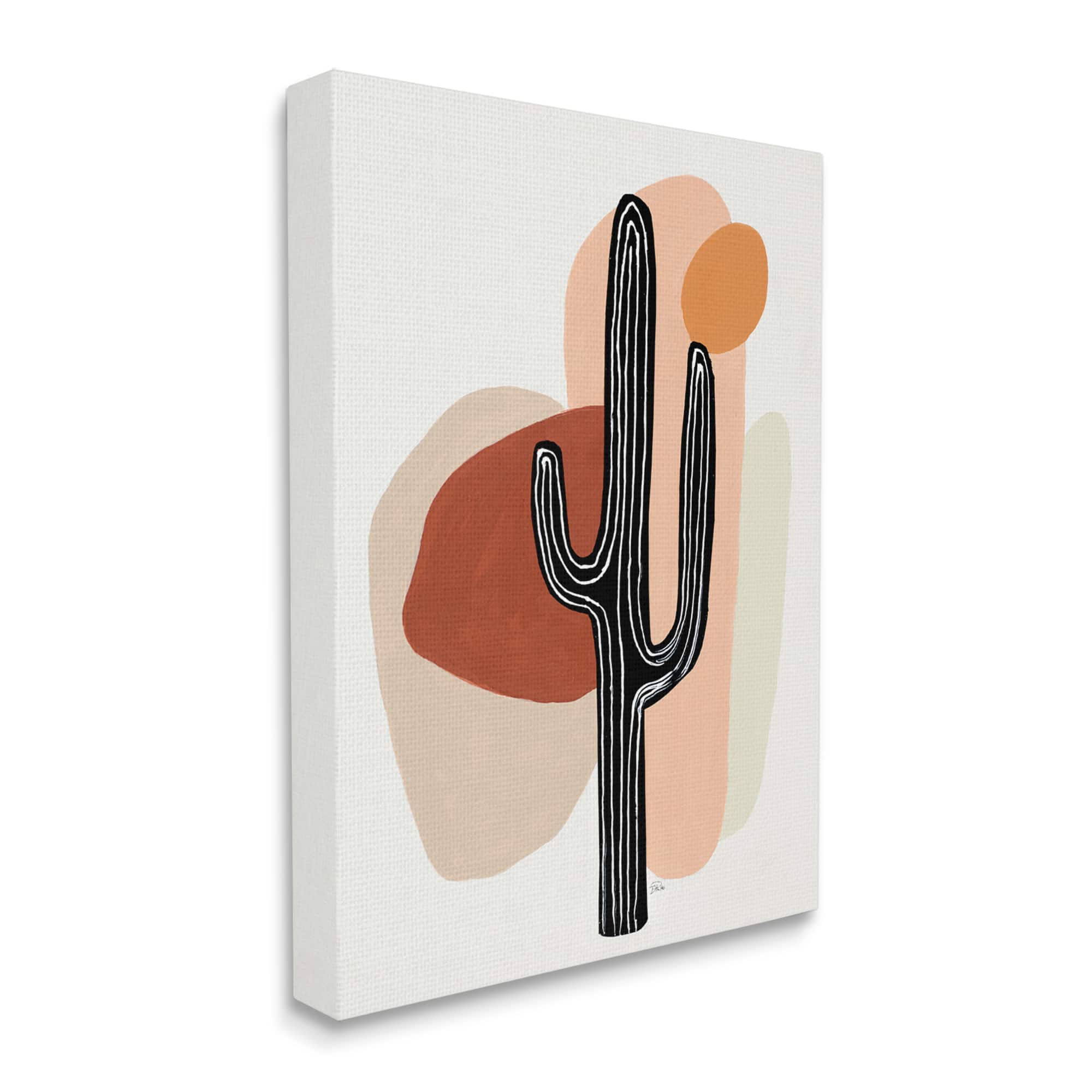 Stupell Industries Western Terracotta Abstract Desert Cactus Plant Canvas Wall Art