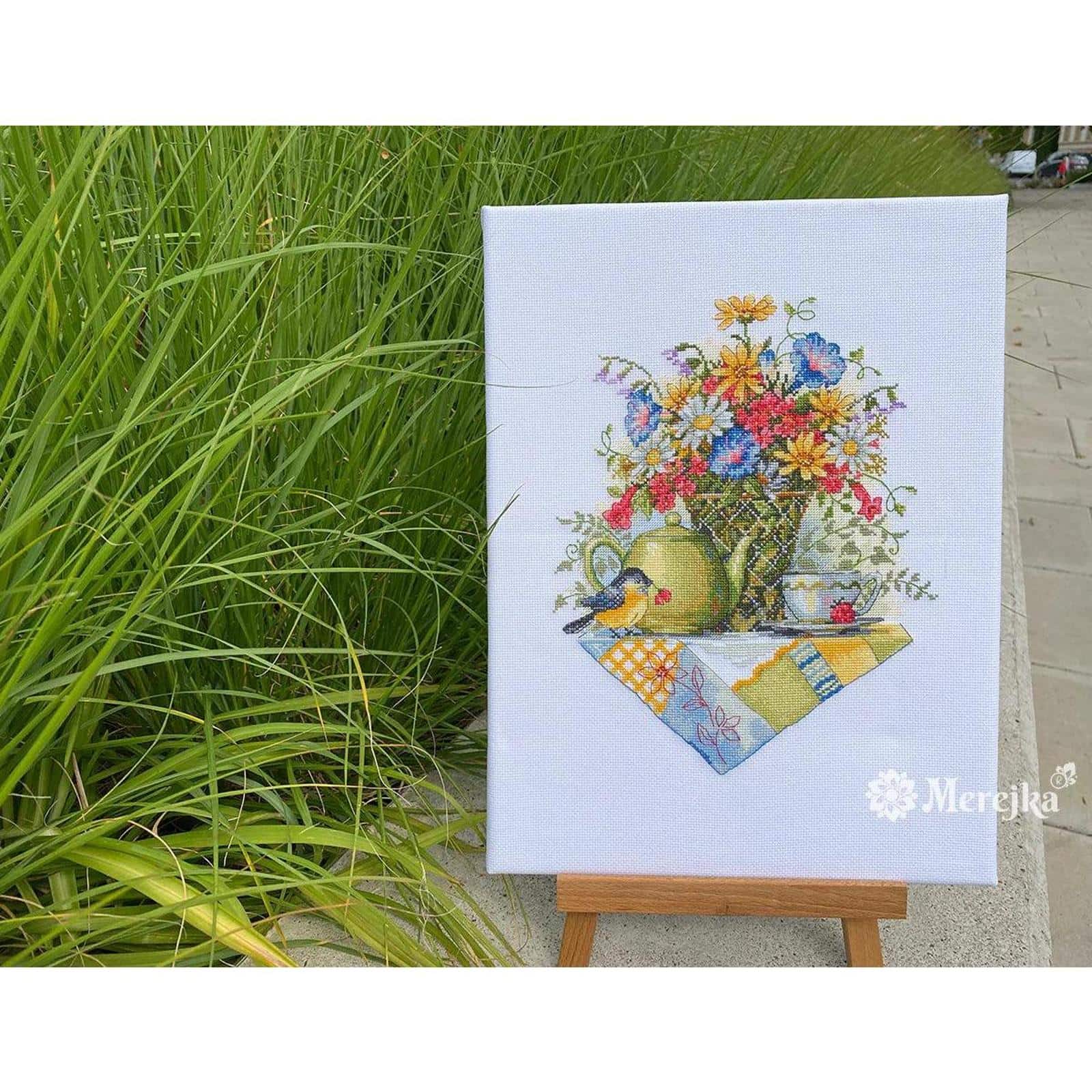 Merejka Wildflower Tea Counted Cross Stitch Kit