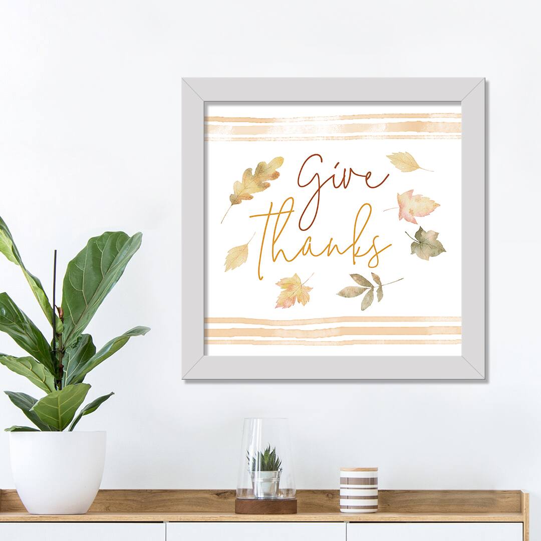 Give Thanks Wall Accent in White Frame