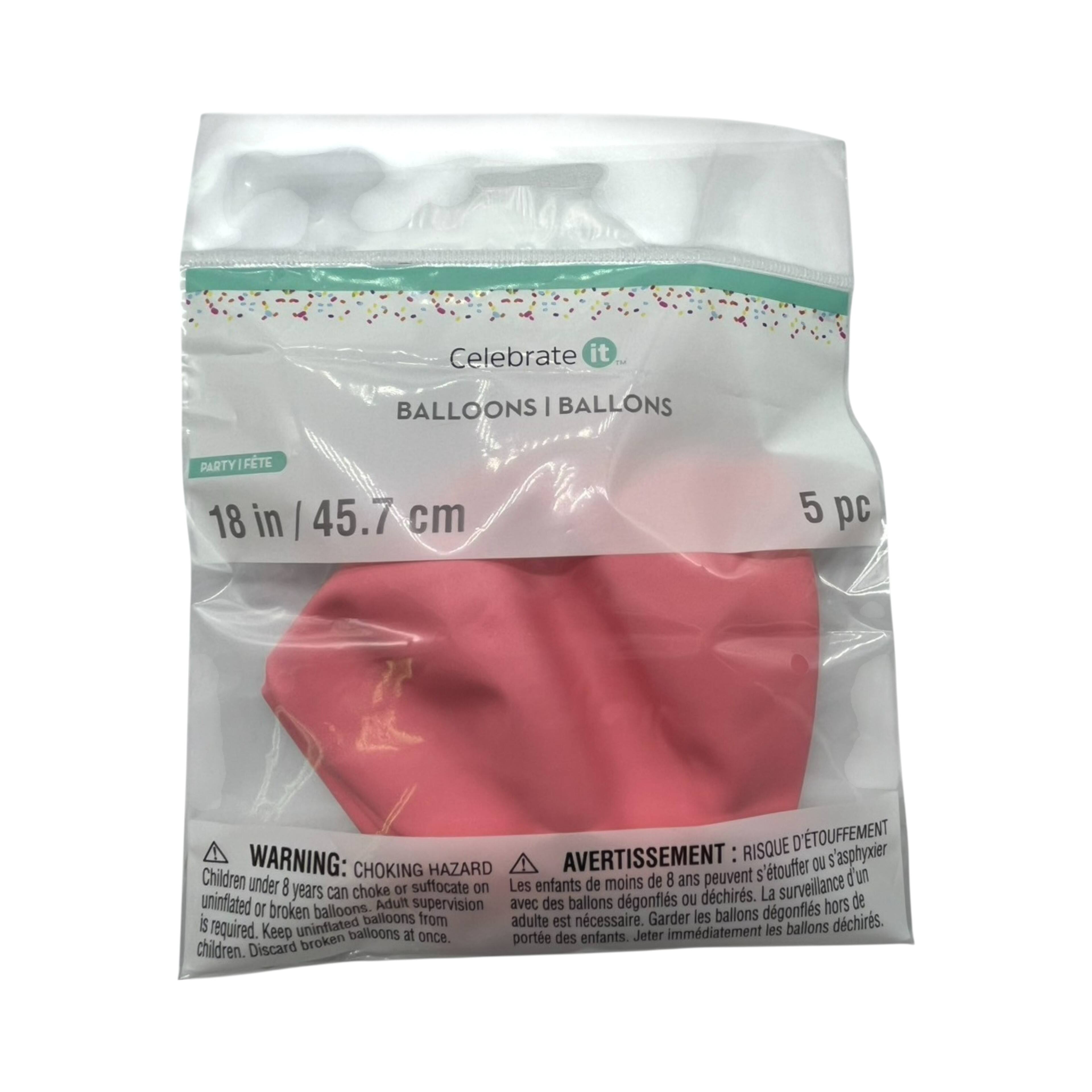18" Solid Latex Balloons, 5ct by Celebrate It™