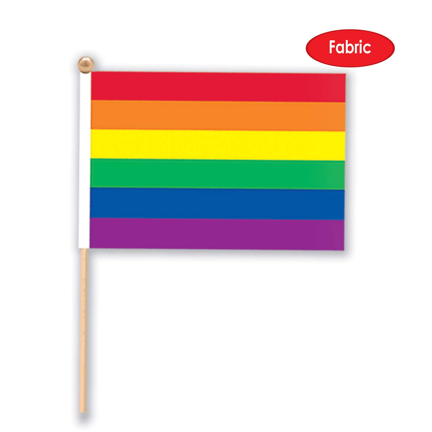 Beistle 4" x 6" Rainbow Fabric Flags, 12ct.