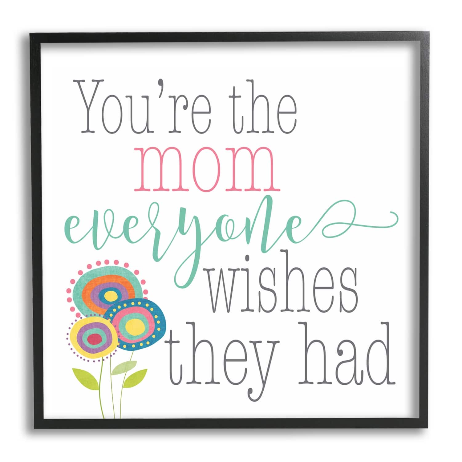 Stupell Industries Mom Everyone Wishes For Floral Framed Giclee Art