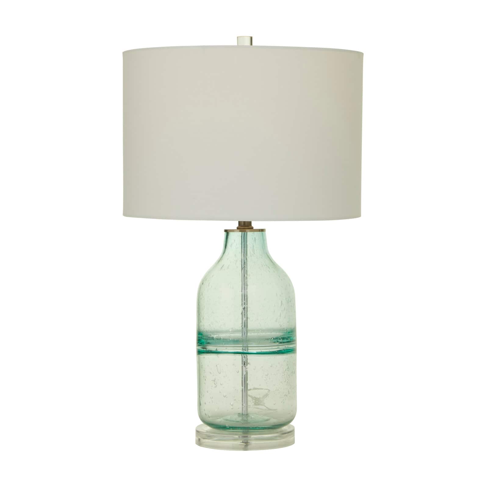 Teal Glass Table Lamp Set of 2 16", 25"