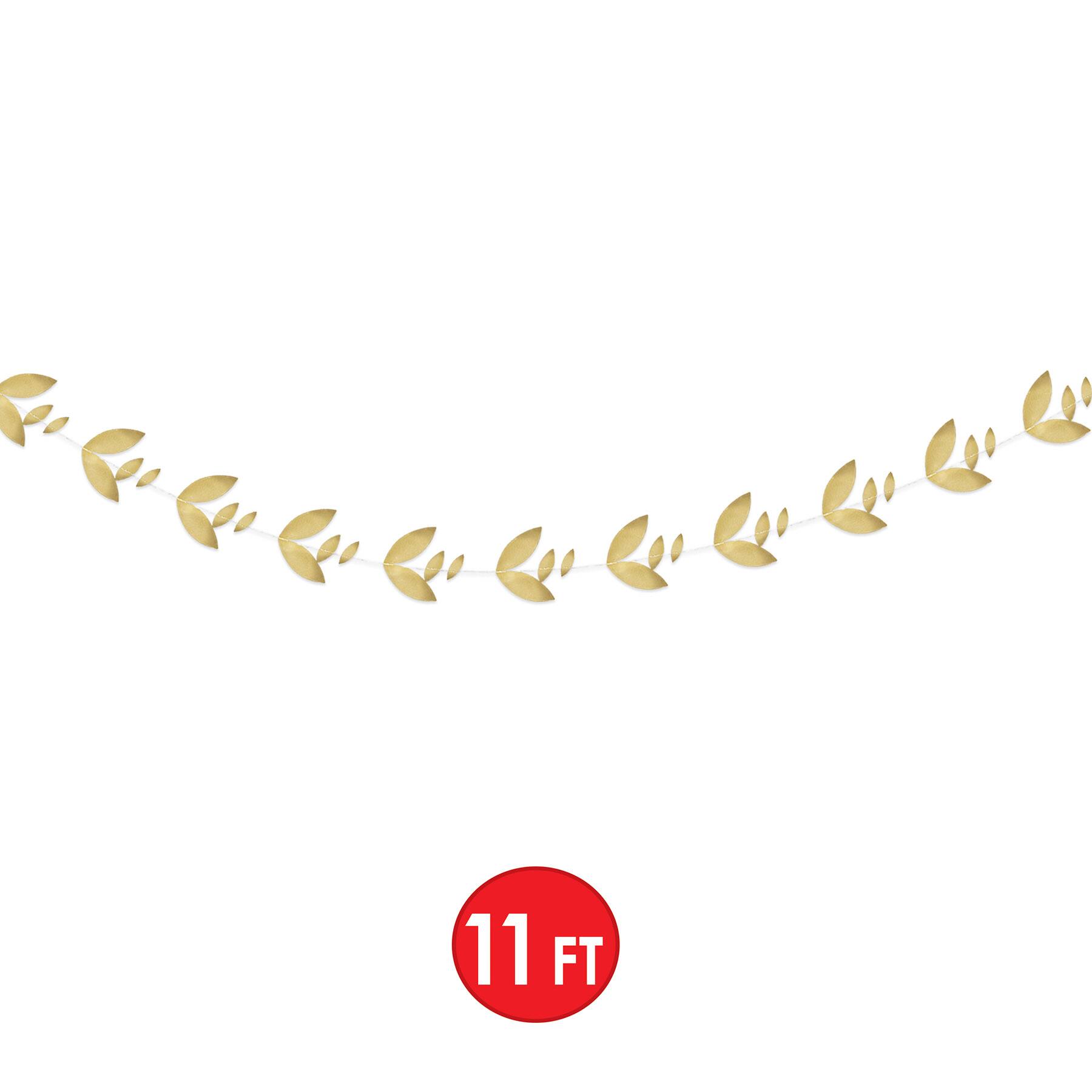 Beistle 11ft. Gold Foil Leaves Garlands, 2ct.