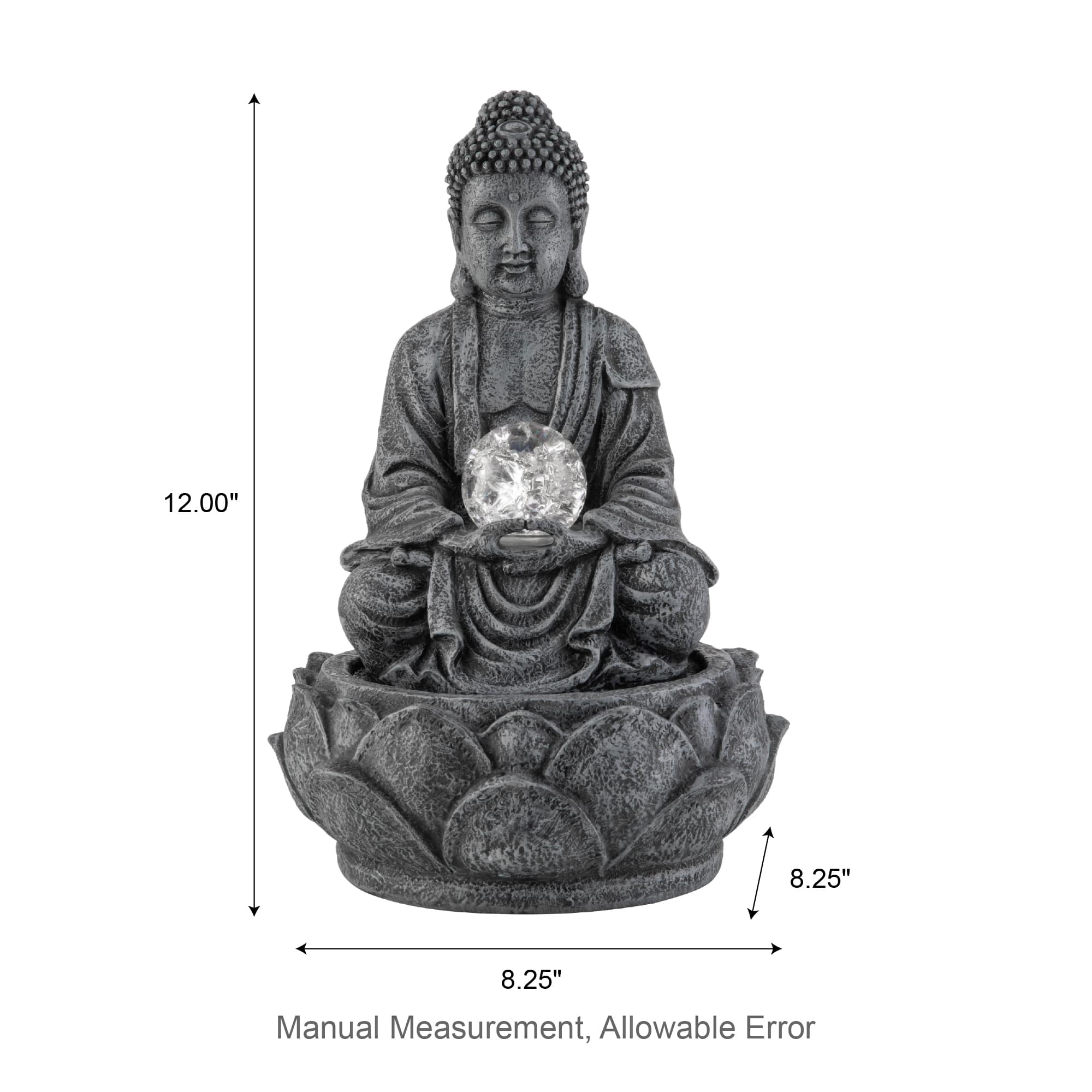 Glitzhome® 12" Zen-Style LED Tabletop Fountain with Pump