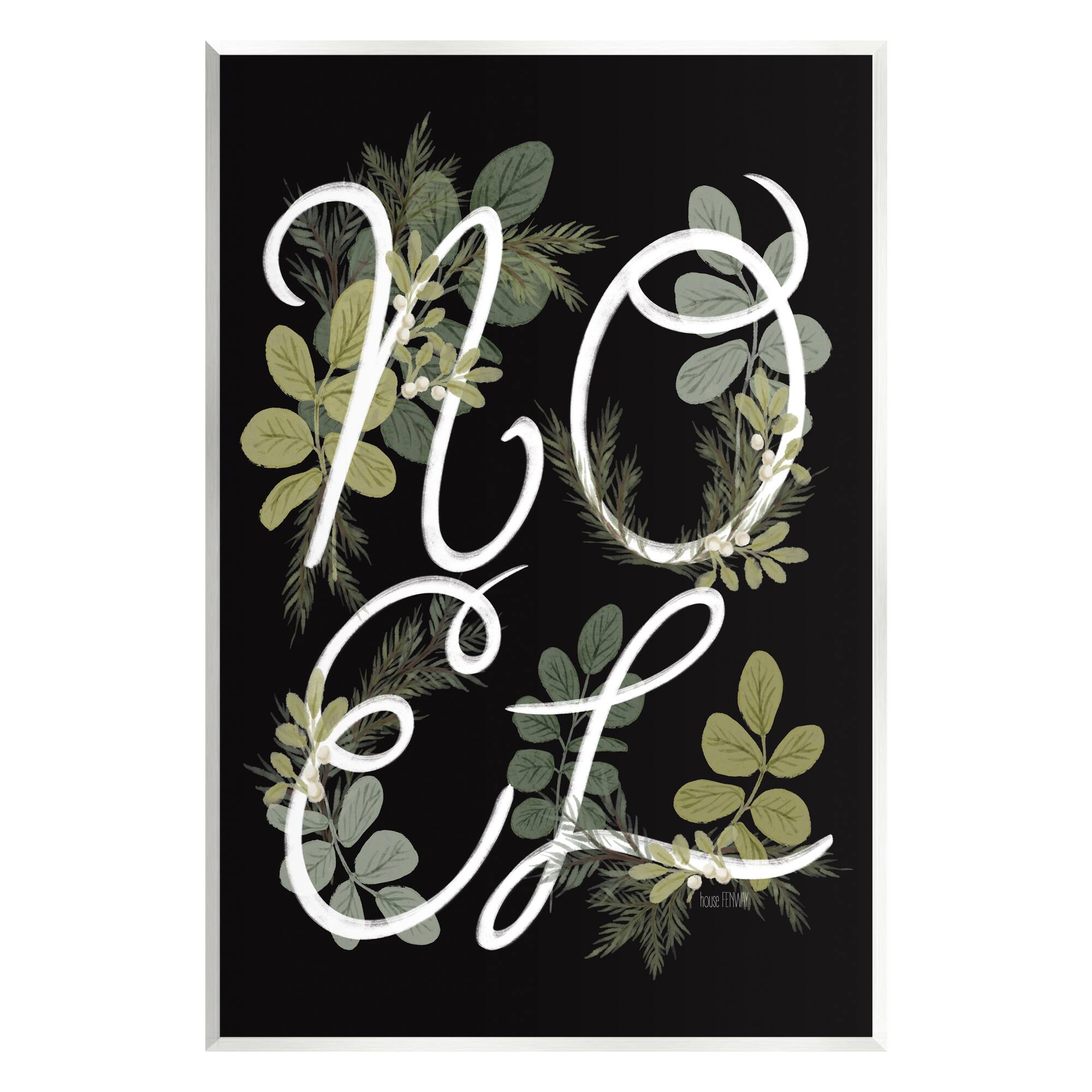 Stupell Industries Noel Intertwined Botanical Leaves Wall Plaque Art