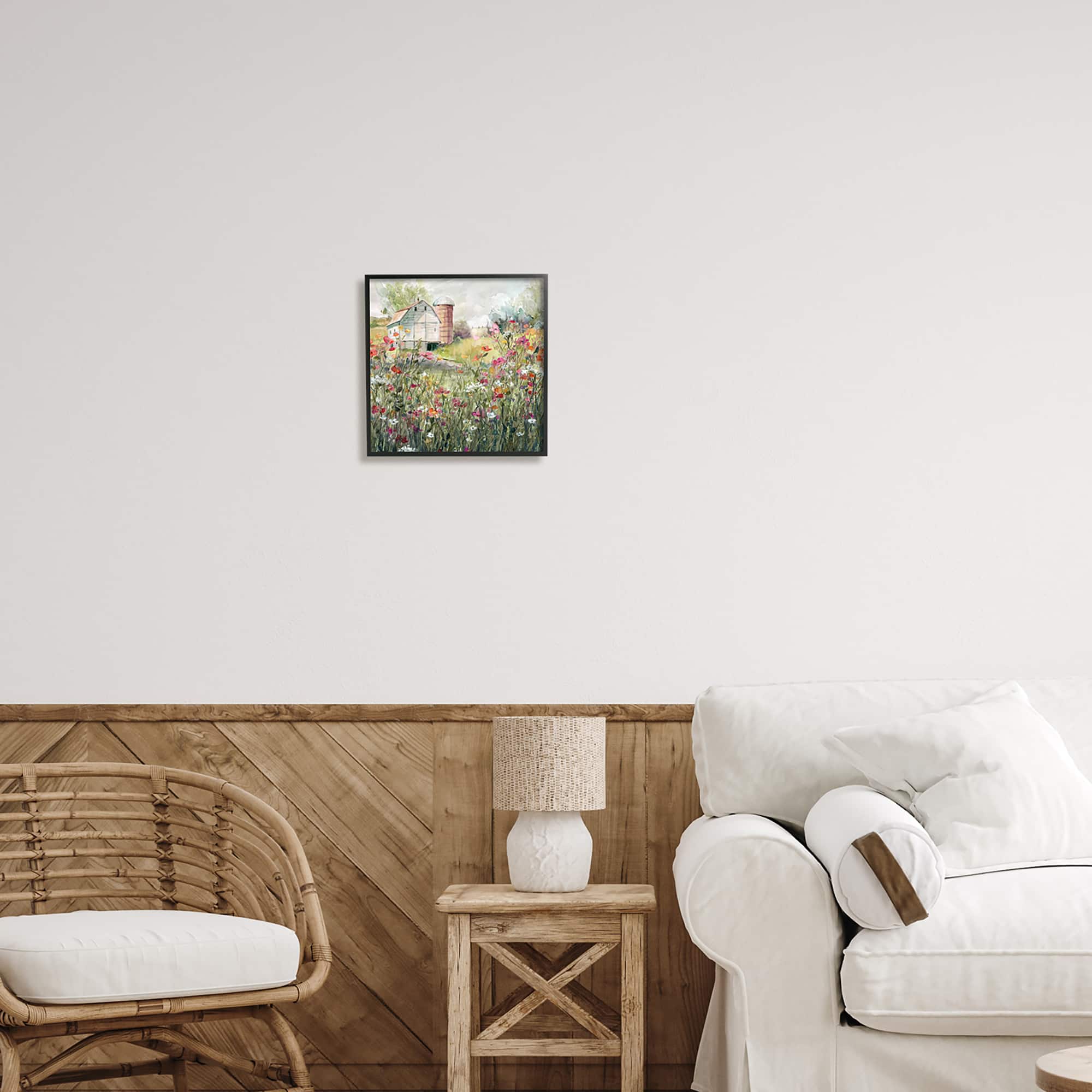 Stupell Industries Vibrant Flower Blossoms Rural Barn Framed Giclee Art